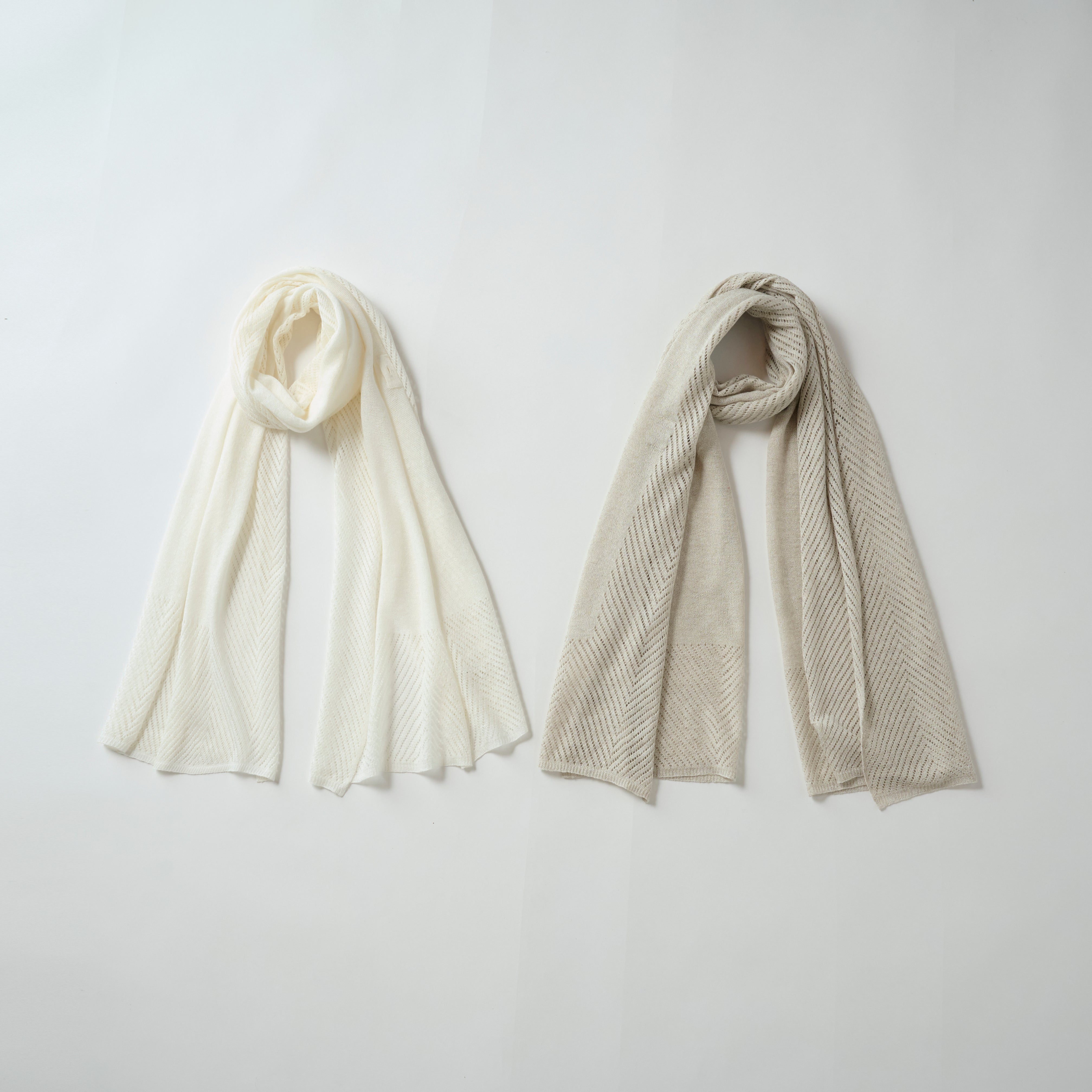 openwork knit stole(透かし編み ボタン付きストール)