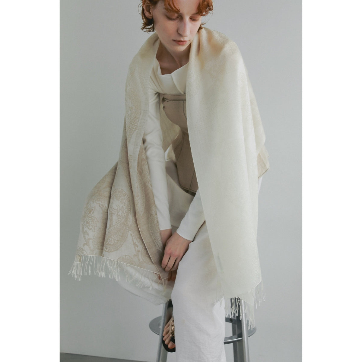 silk＆cashmere jacquard stole(シルクカシミヤ ジャカードストール)