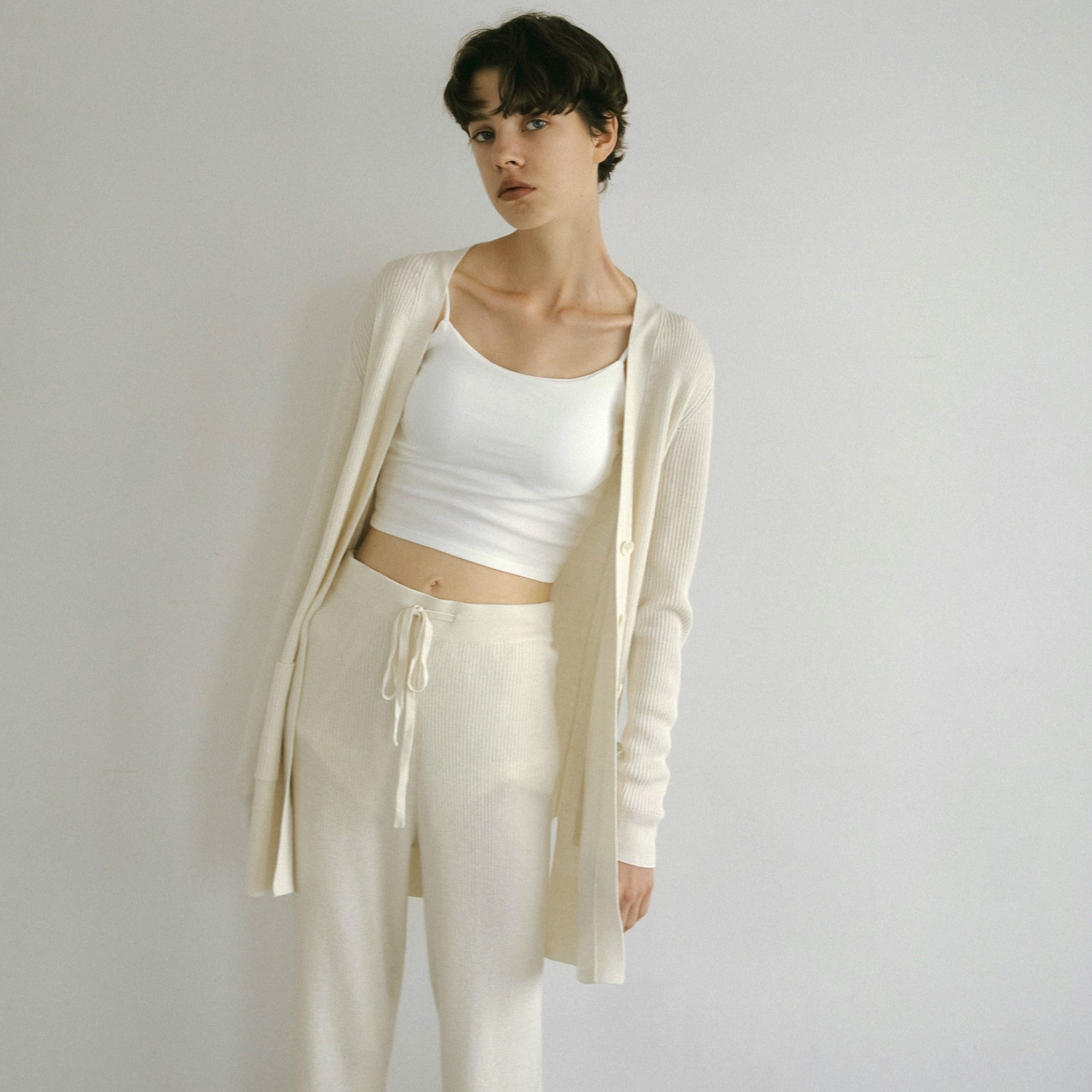 silk cashmere rib knit cardigan(シルク&カシミヤリブニットカーディガン)