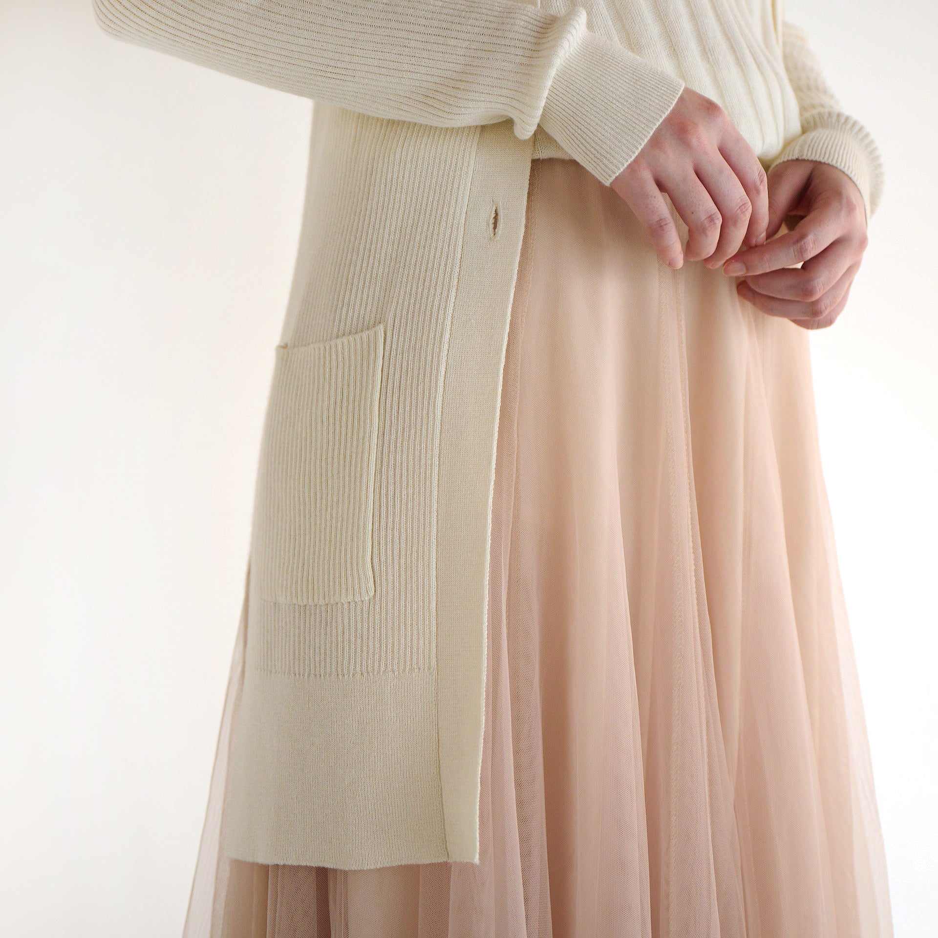 silk cashmere rib knit cardigan(シルク&カシミヤリブニットカーディガン)