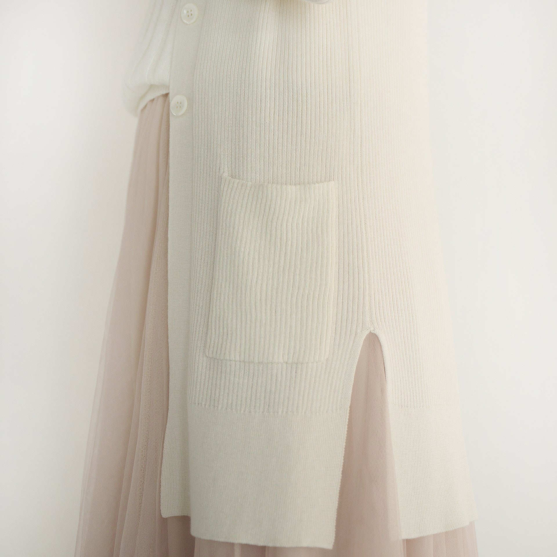 silk cashmere rib knit cardigan(シルク&カシミヤリブニットカーディガン)