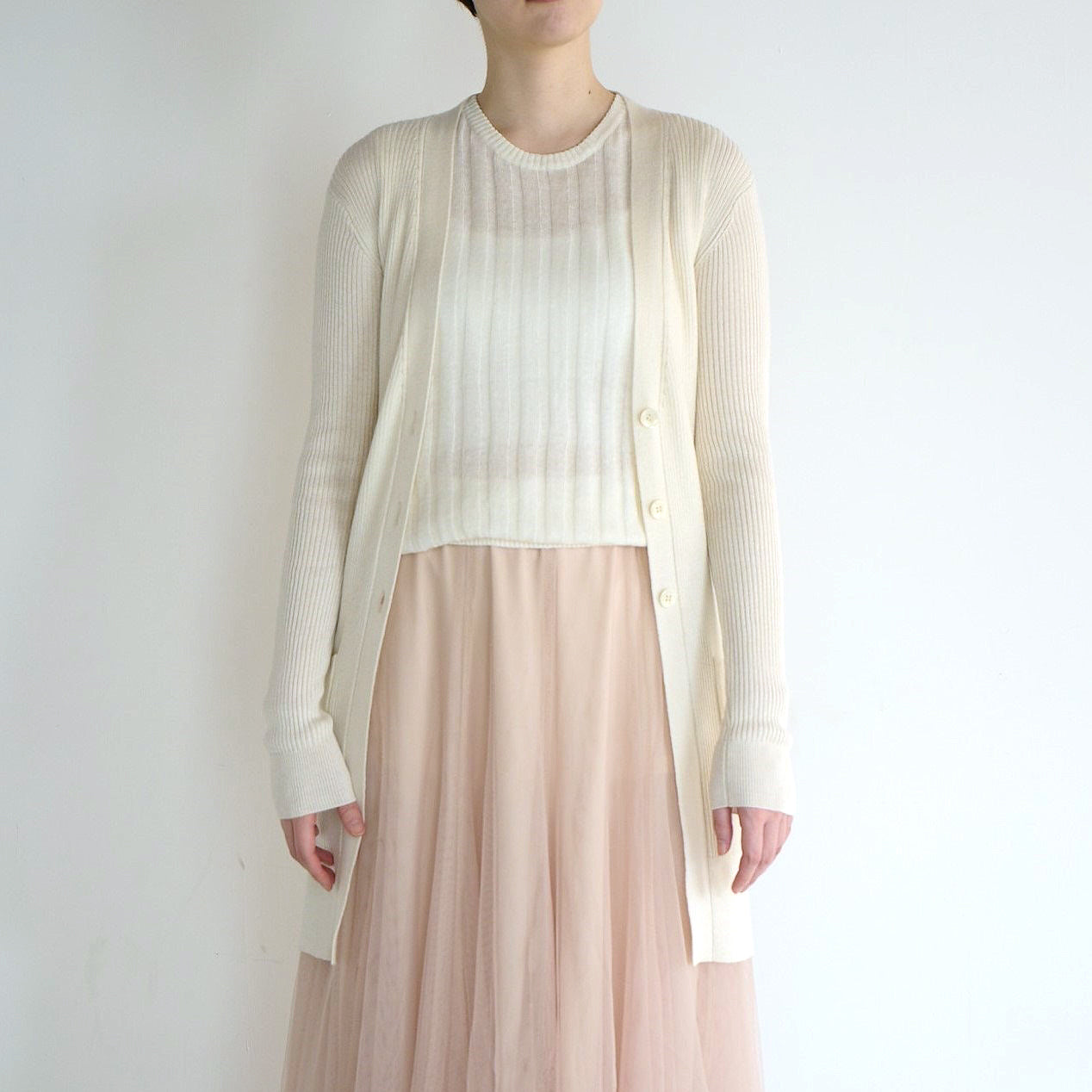 silk cashmere rib knit cardigan(シルク&カシミヤリブニットカーディガン)