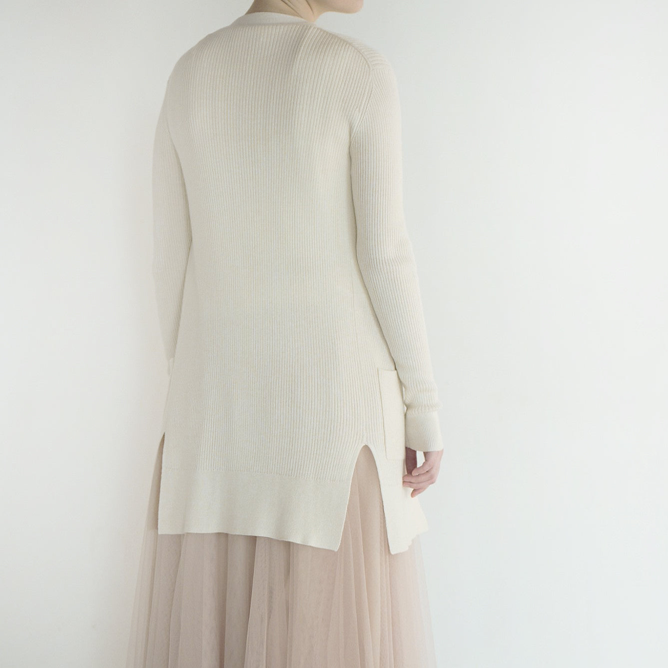 silk cashmere rib knit cardigan(シルク&カシミヤリブニットカーディガン)