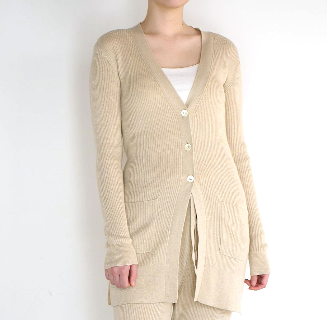 silk cashmere rib knit cardigan(シルク&カシミヤリブニットカーディガン)