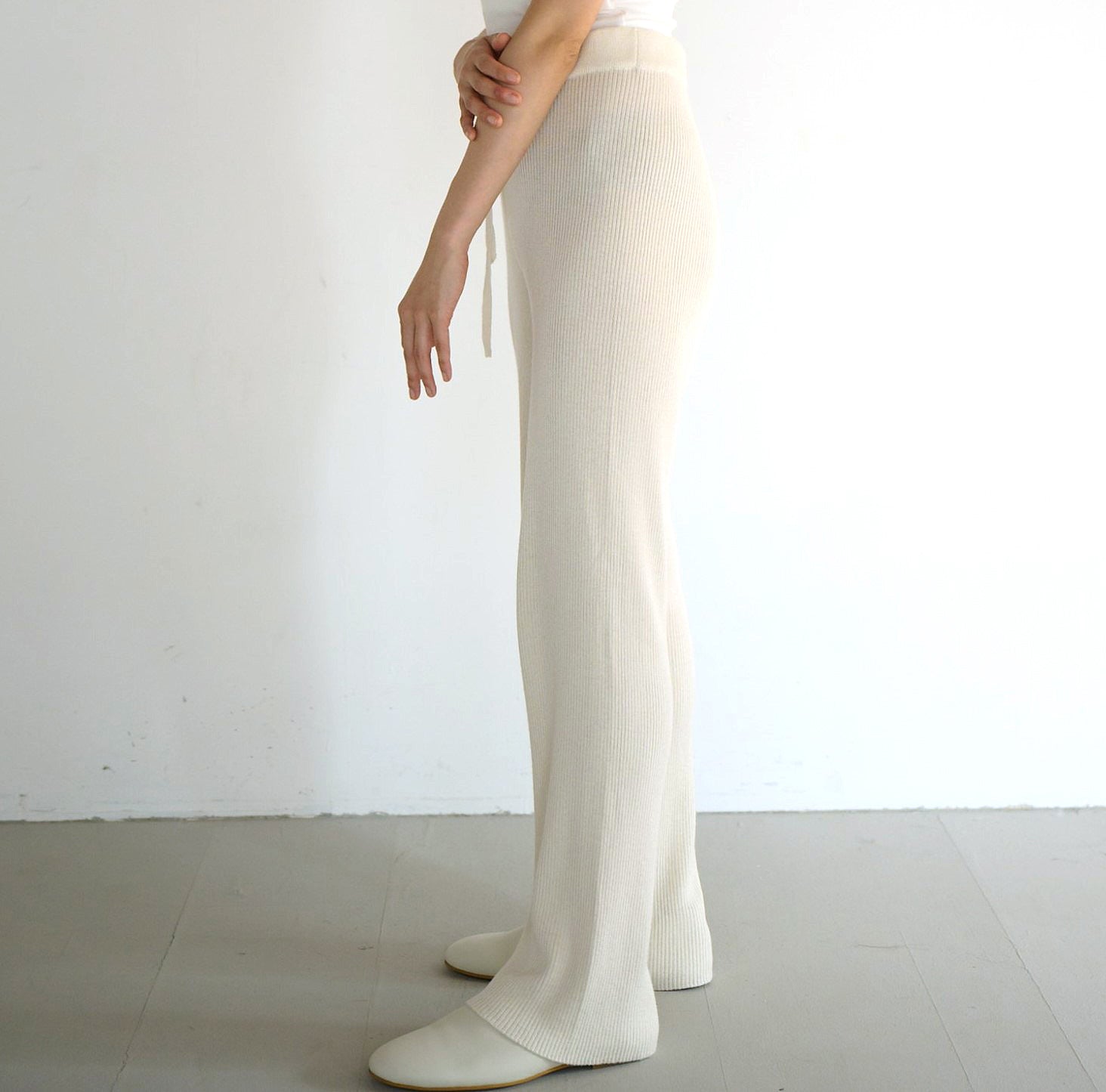 silk cashmere rib knit pants(シルク&カシミヤリブニットパンツ)