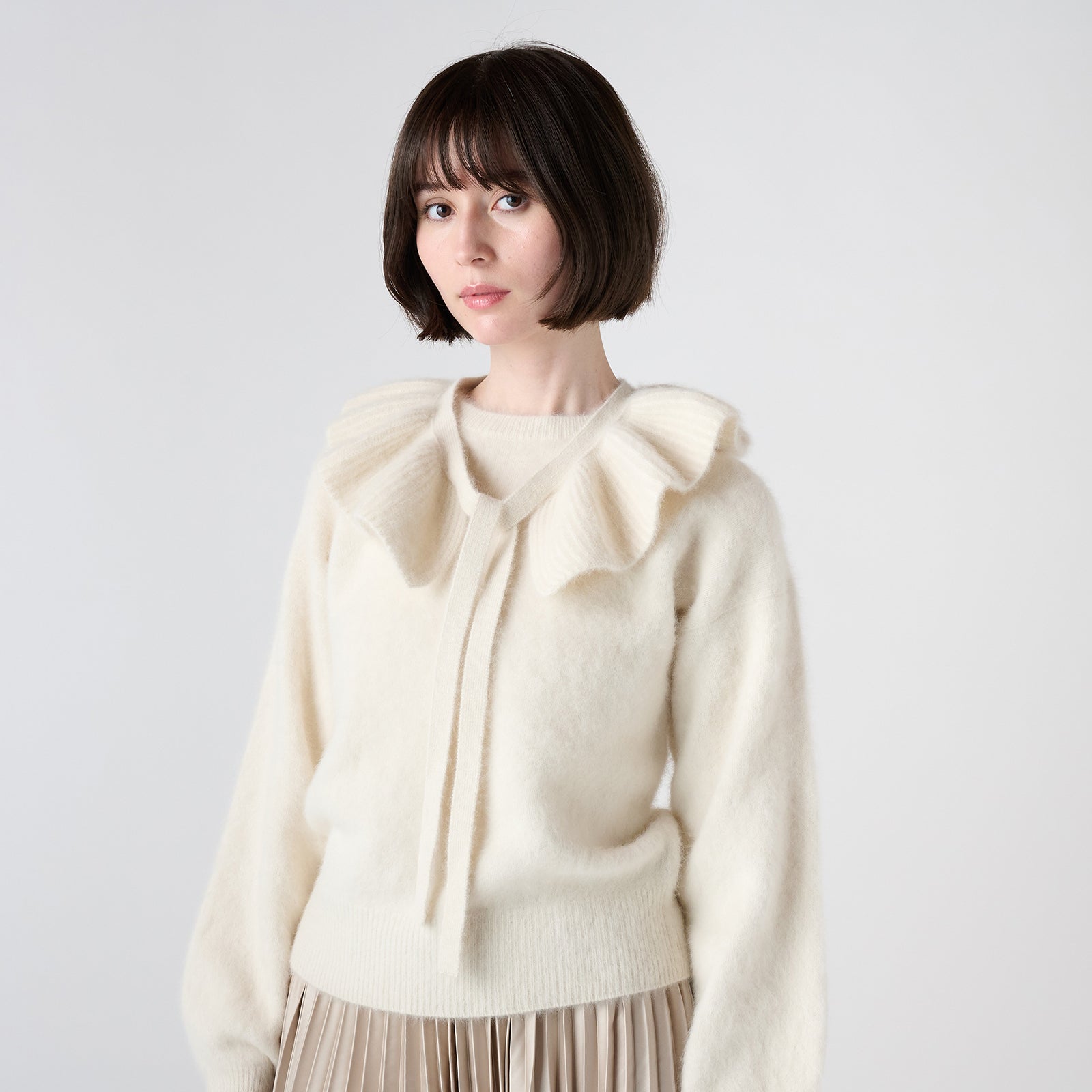 fox cashmere ruffled collar(フォックスカシミヤ フリルカラー)