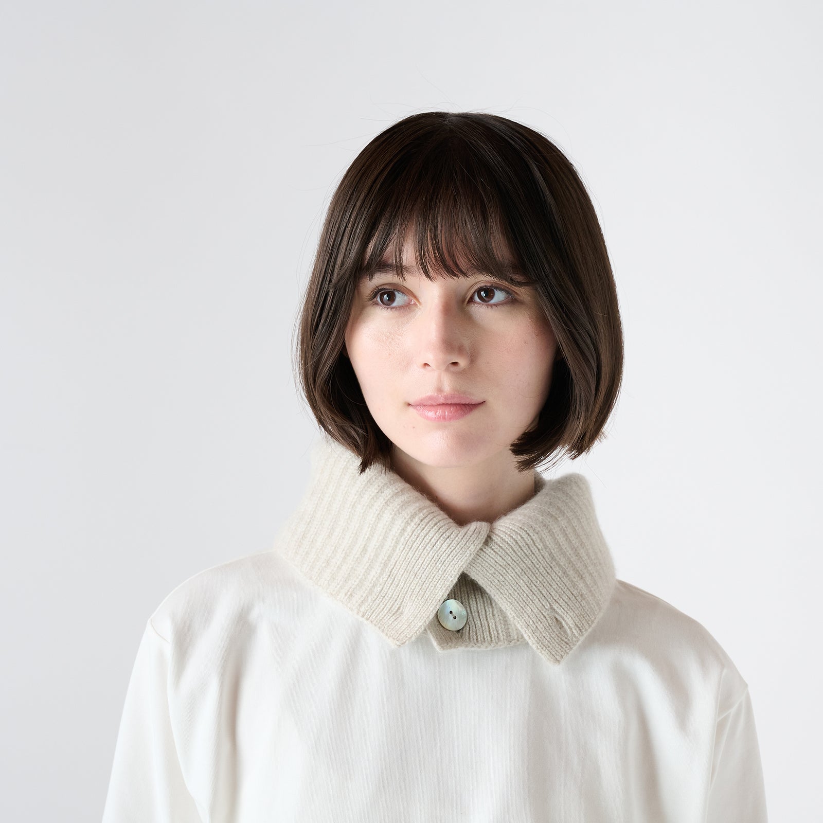 cashmere button neck warmer(カシミヤ ボタン付きネックウォーマー)