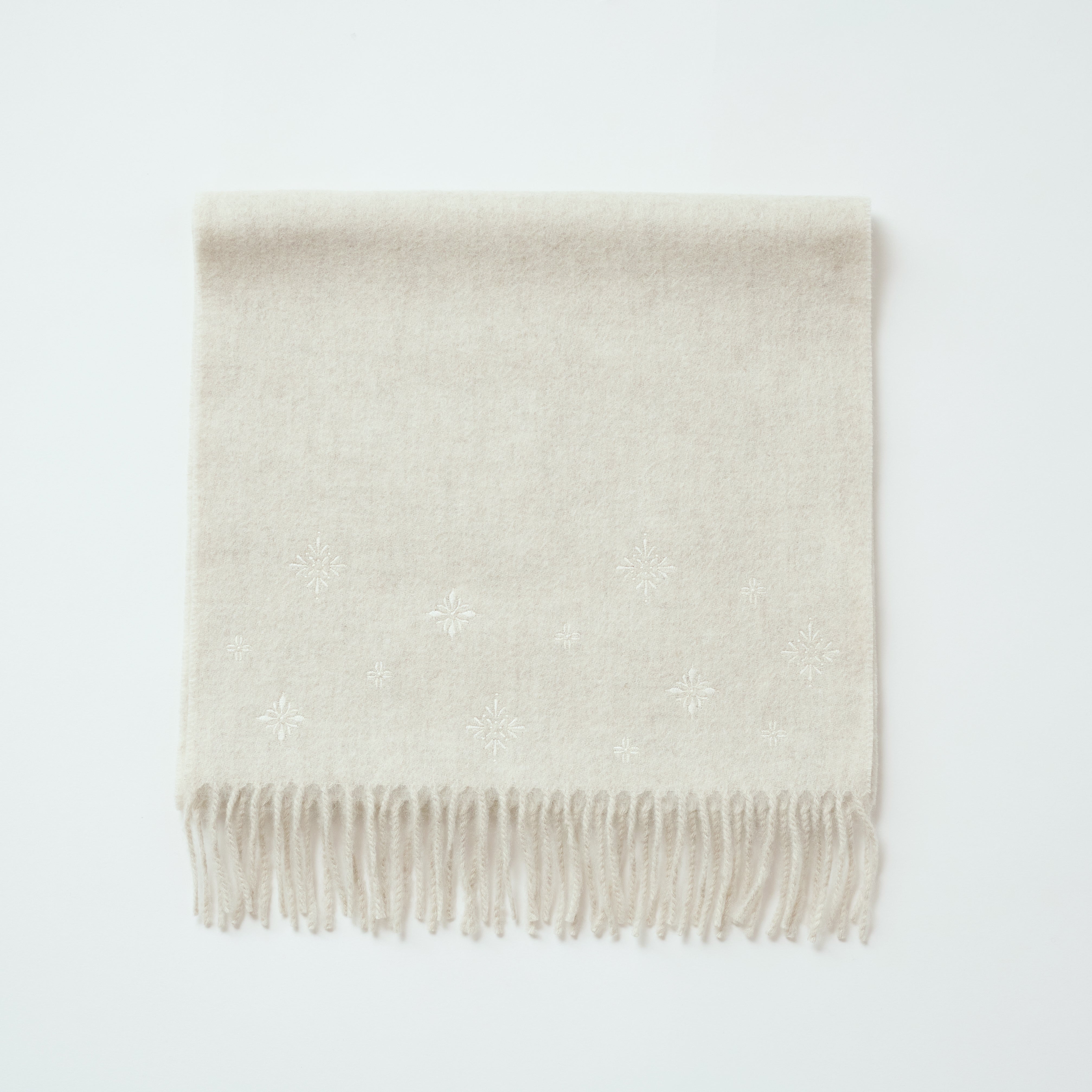 cashmere embroidered petite muffler(カシミヤ刺繍 プチマフラー)