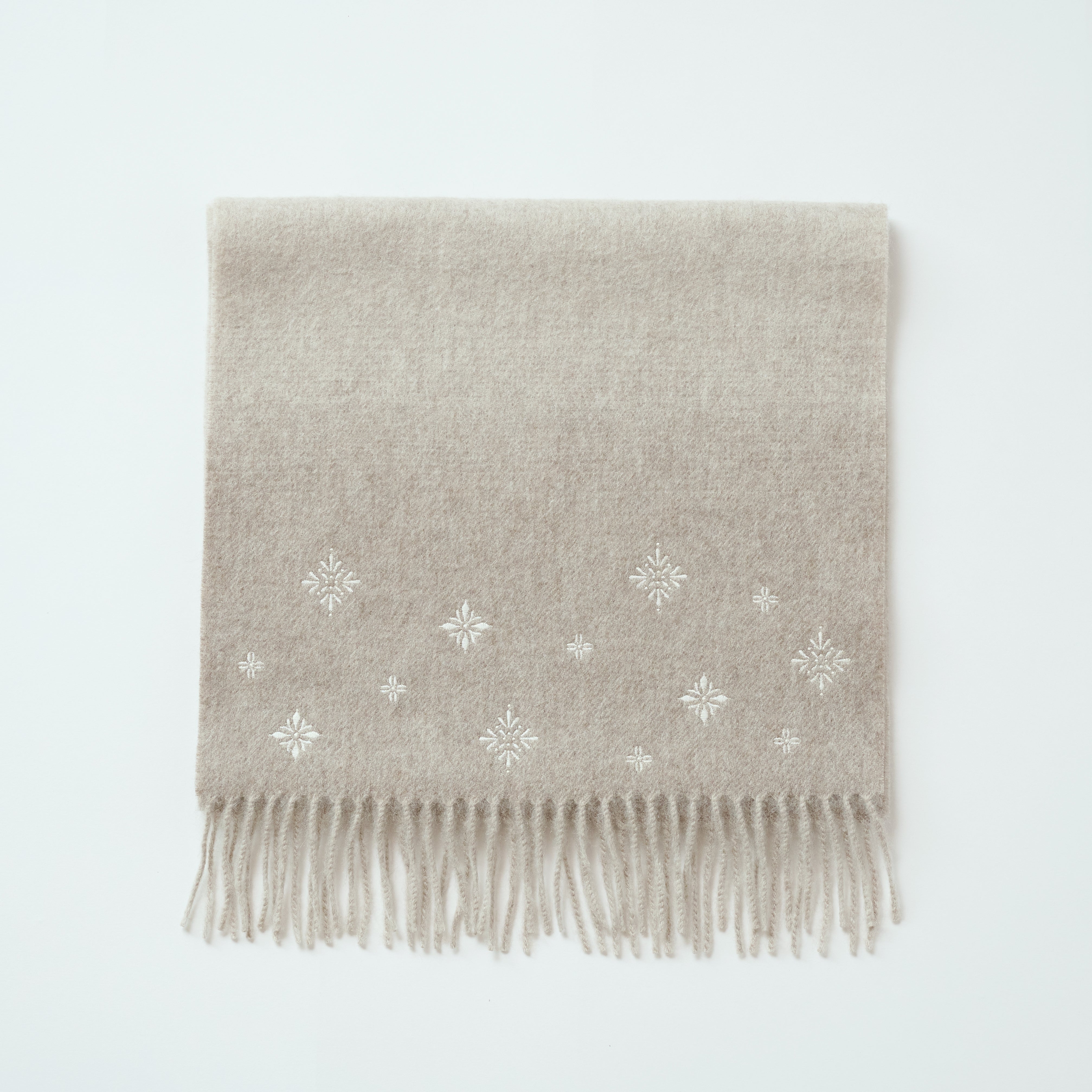 cashmere embroidered petite muffler(カシミヤ刺繍 プチマフラー)