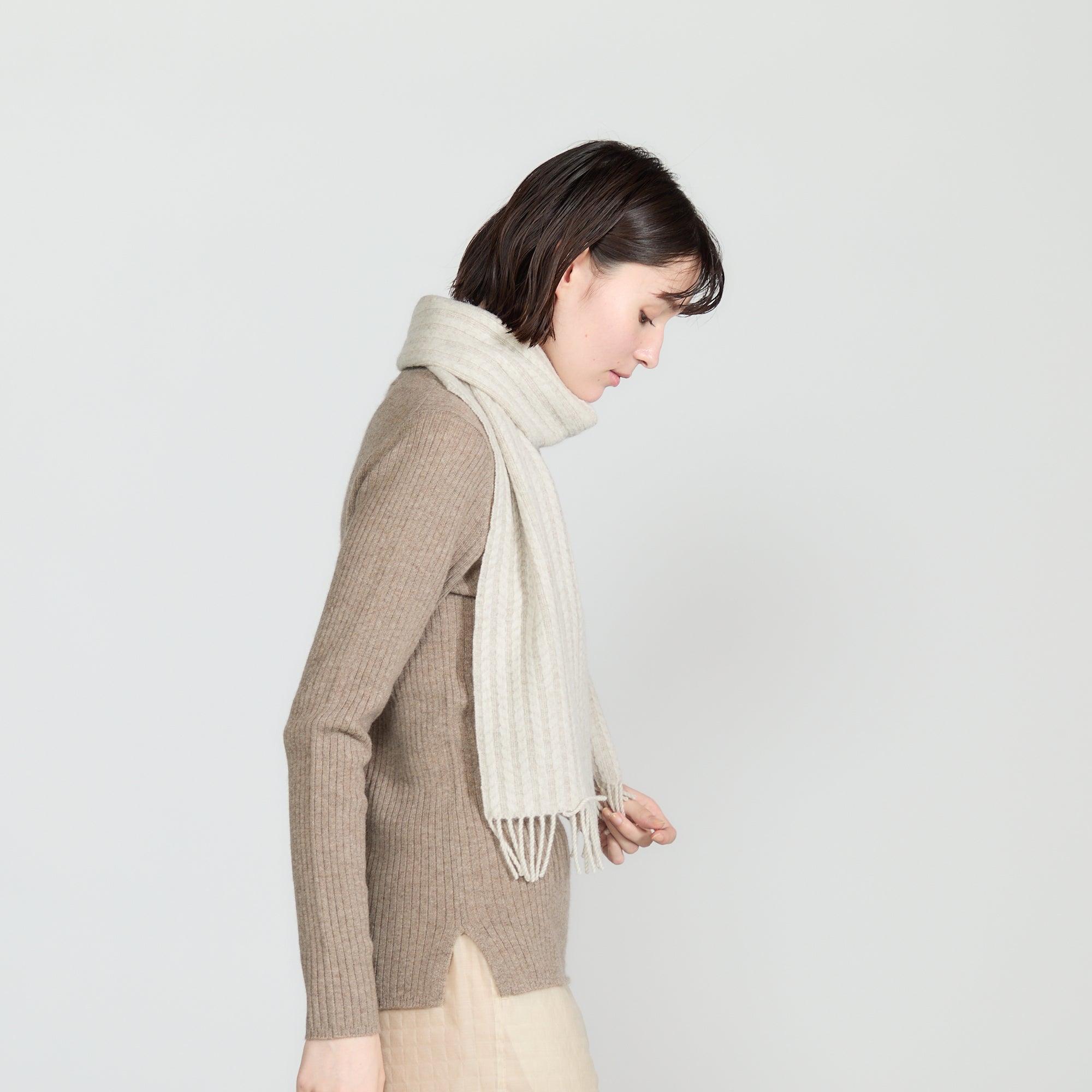 cashmere fulled maffler(カシミヤ縮絨マフラー)