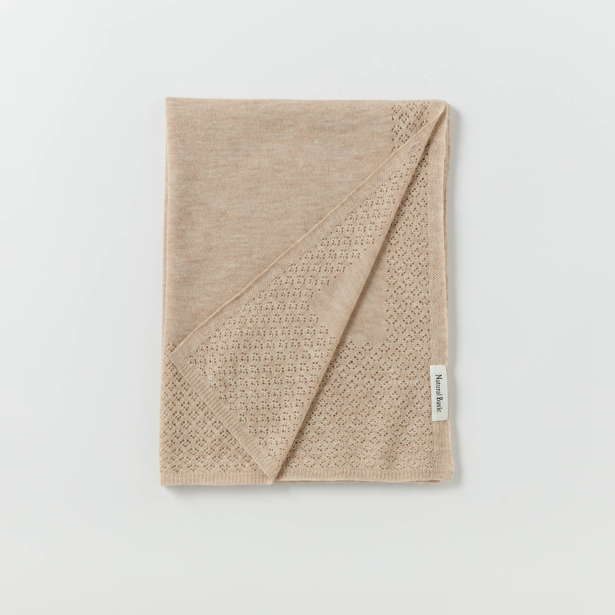 wool cashmere knit stole with button(ウールカシミヤ ボタン付ニットストール)