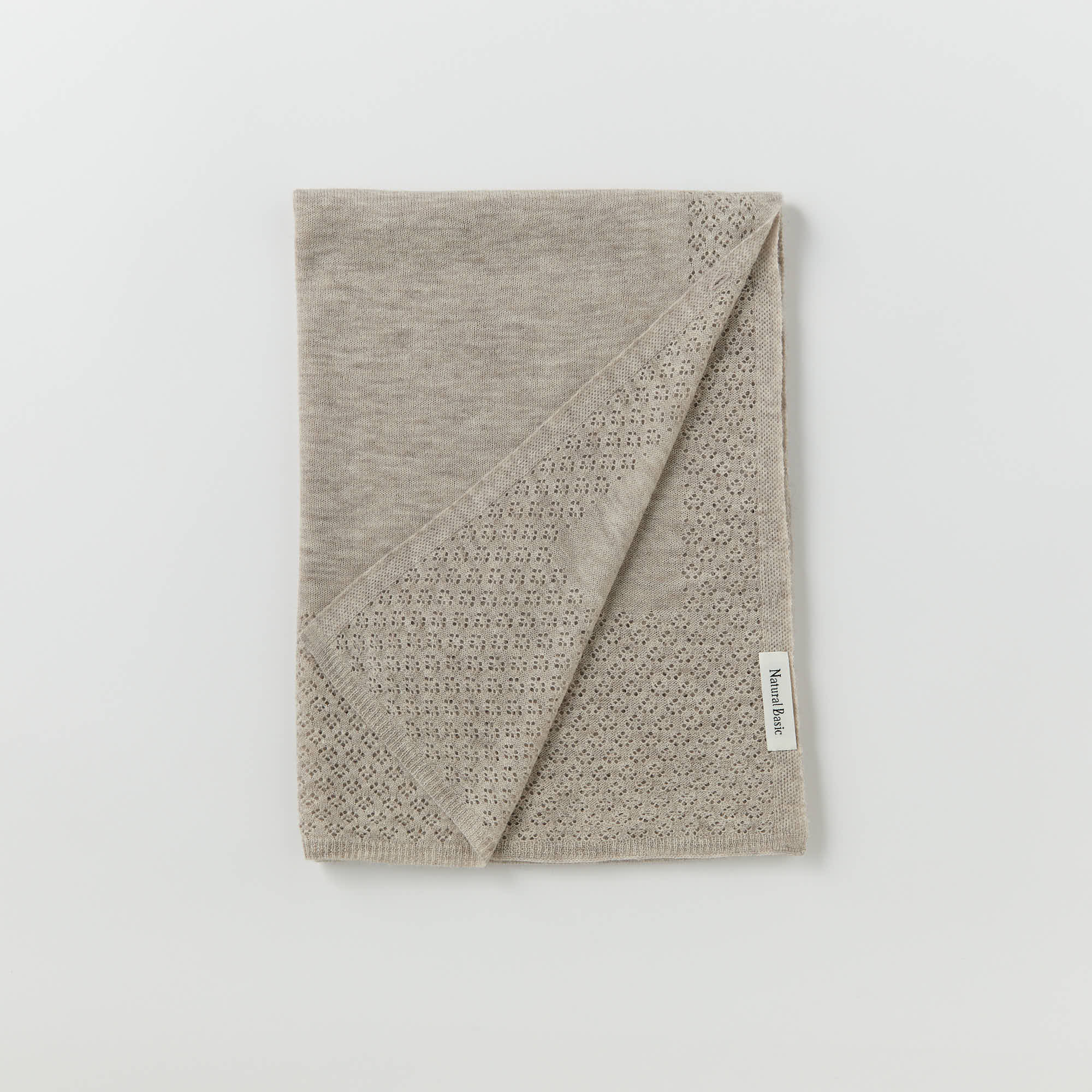 wool cashmere knit stole with button(ウールカシミヤ ボタン付ニットストール)