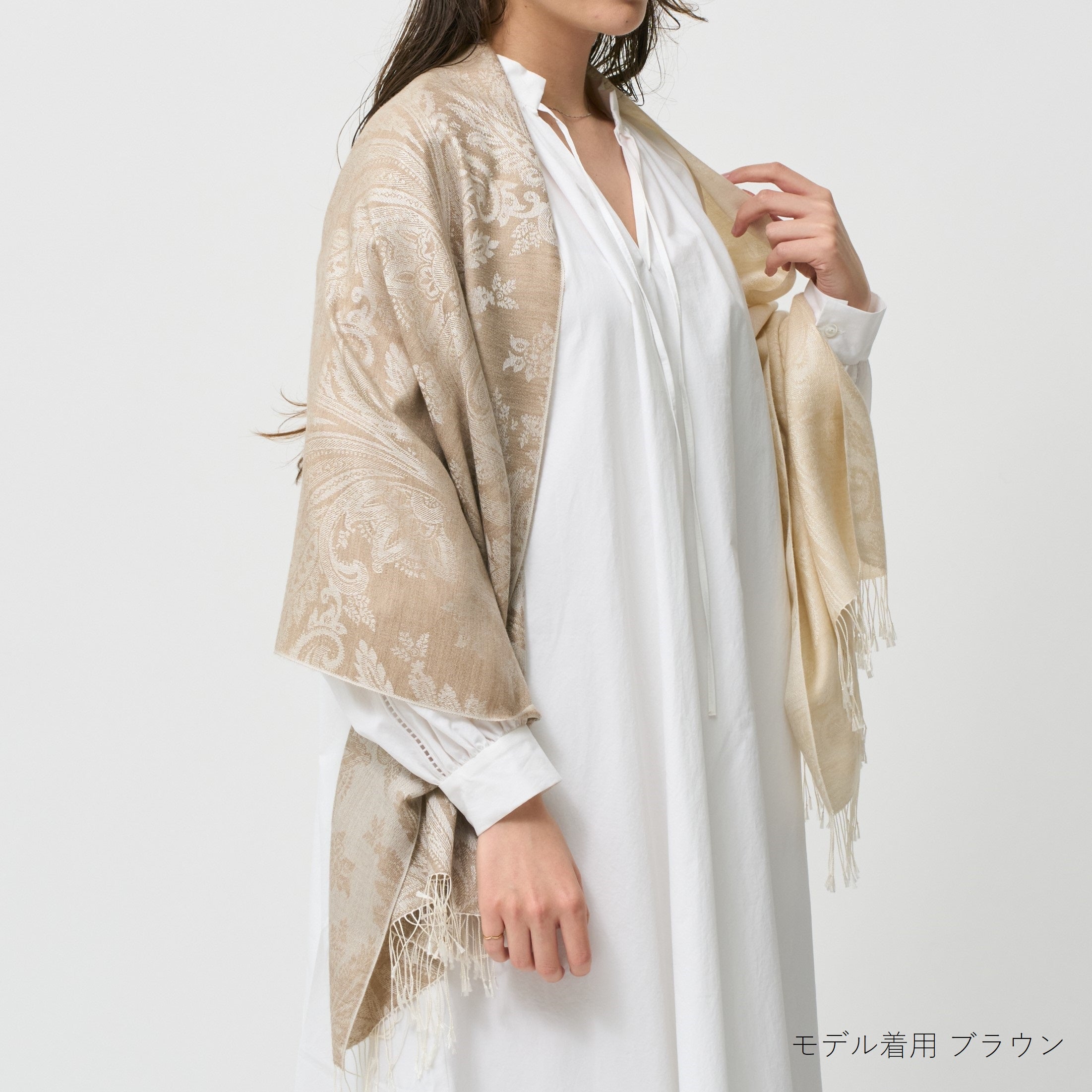 silk&cashmere jacquard stole(シルク&カシミヤジャカードストール)