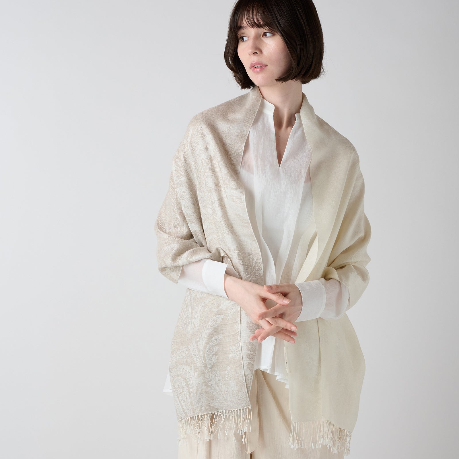 silk cashmere jacquard stole(シルクカシミヤ ジャカードストール)