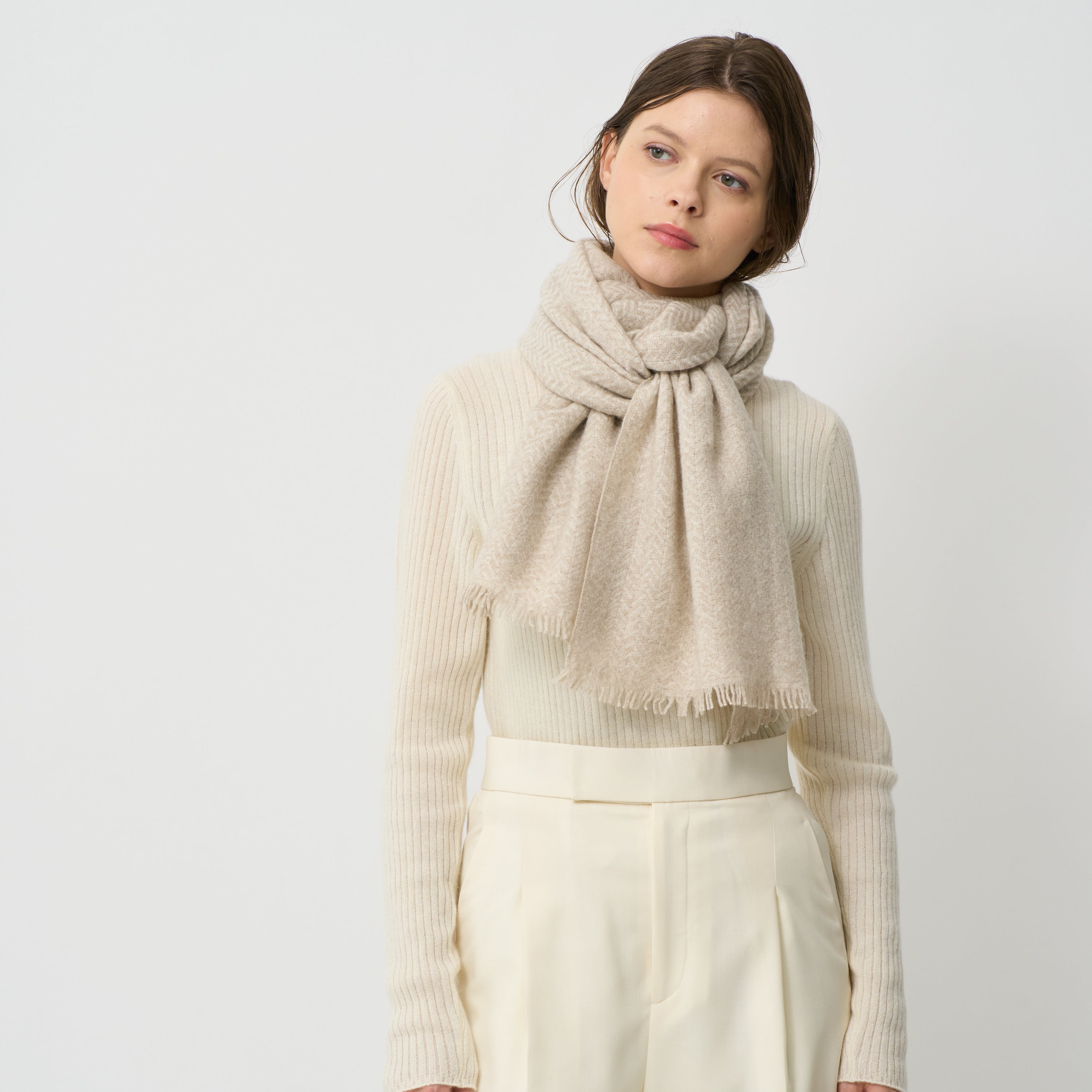 baby cashmere fulled maffler(ベビーカシミヤ縮絨マフラー)