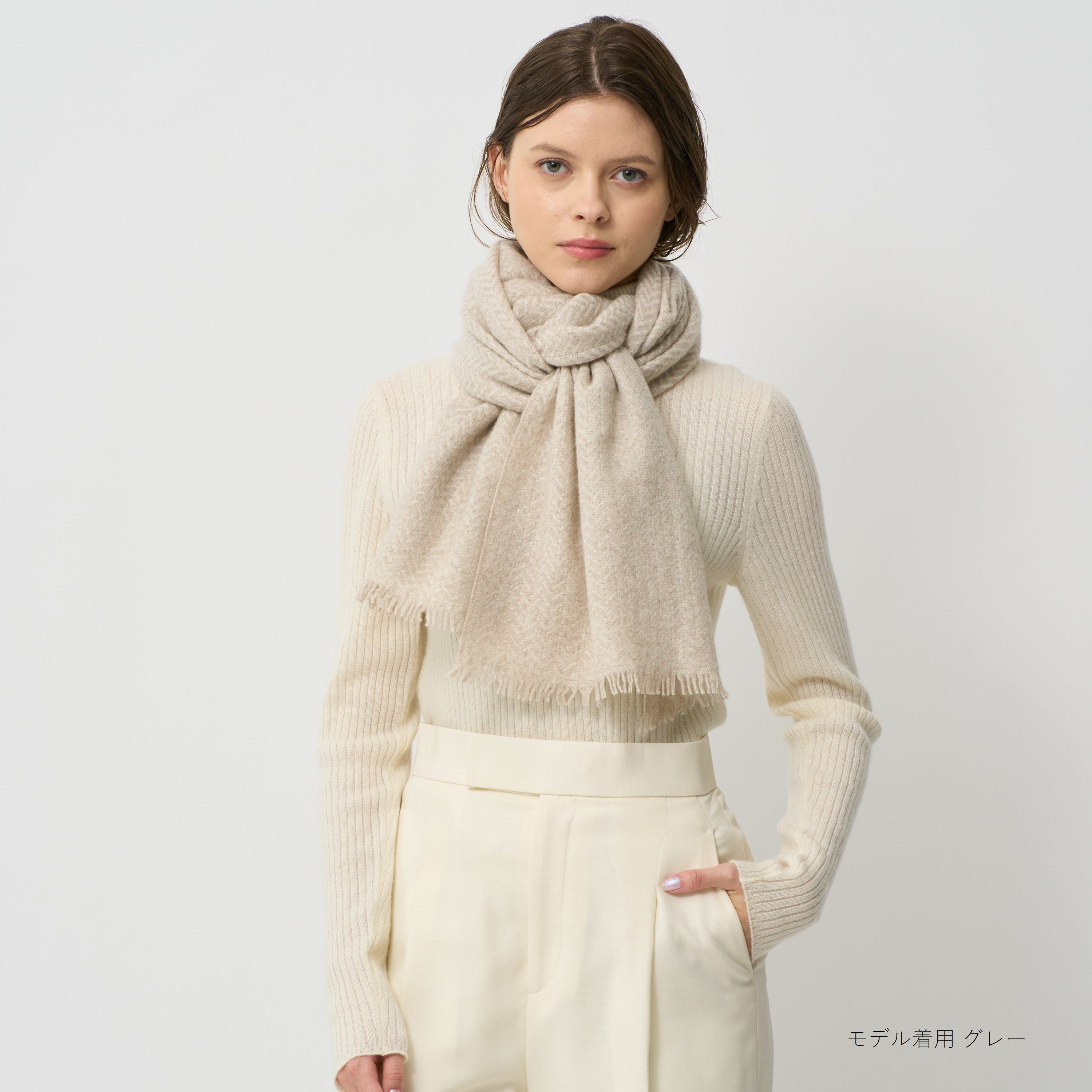 baby cashmere fulled maffler(ベビーカシミヤ縮絨マフラー)