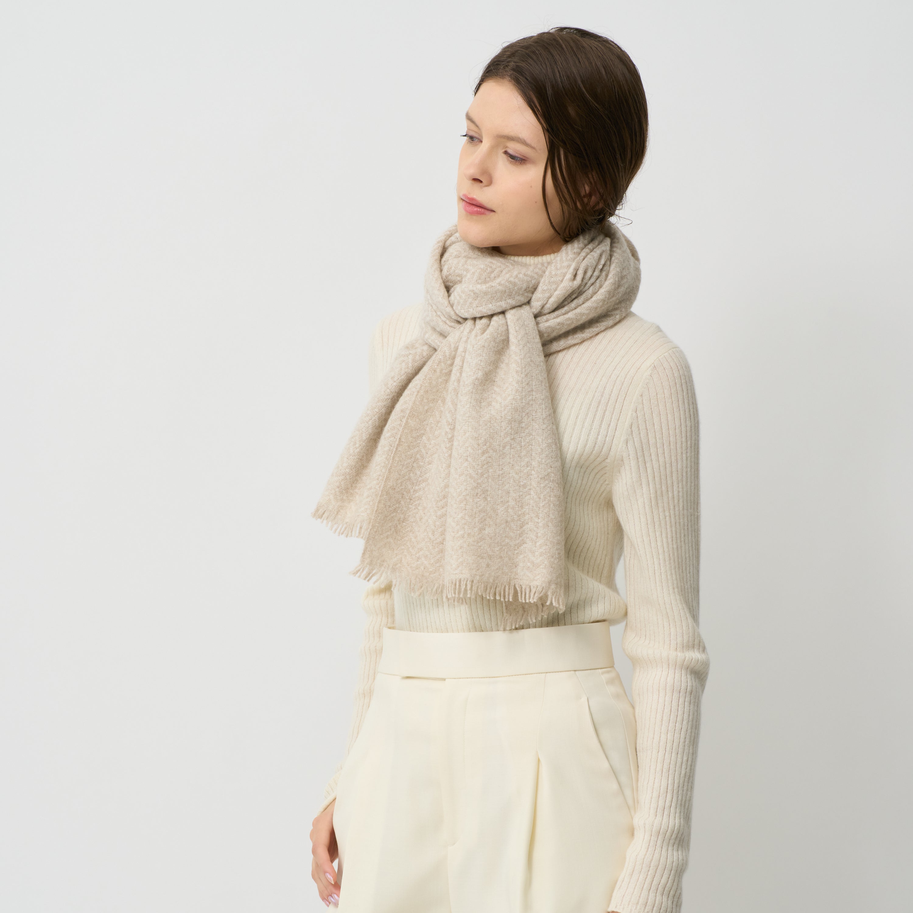 baby cashmere fulled maffler(ベビーカシミヤ縮絨マフラー)