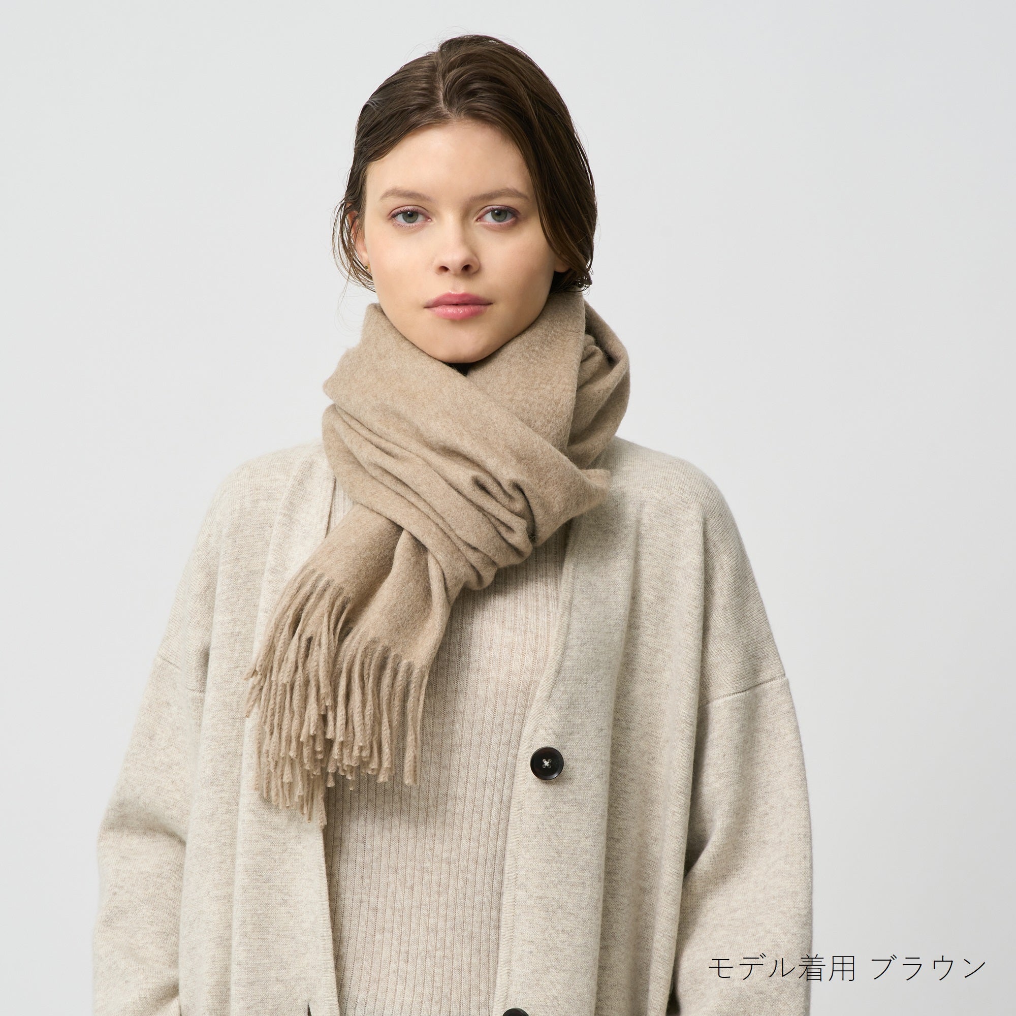 cashmere stole(アザミ起毛カシミヤ無地ストール)