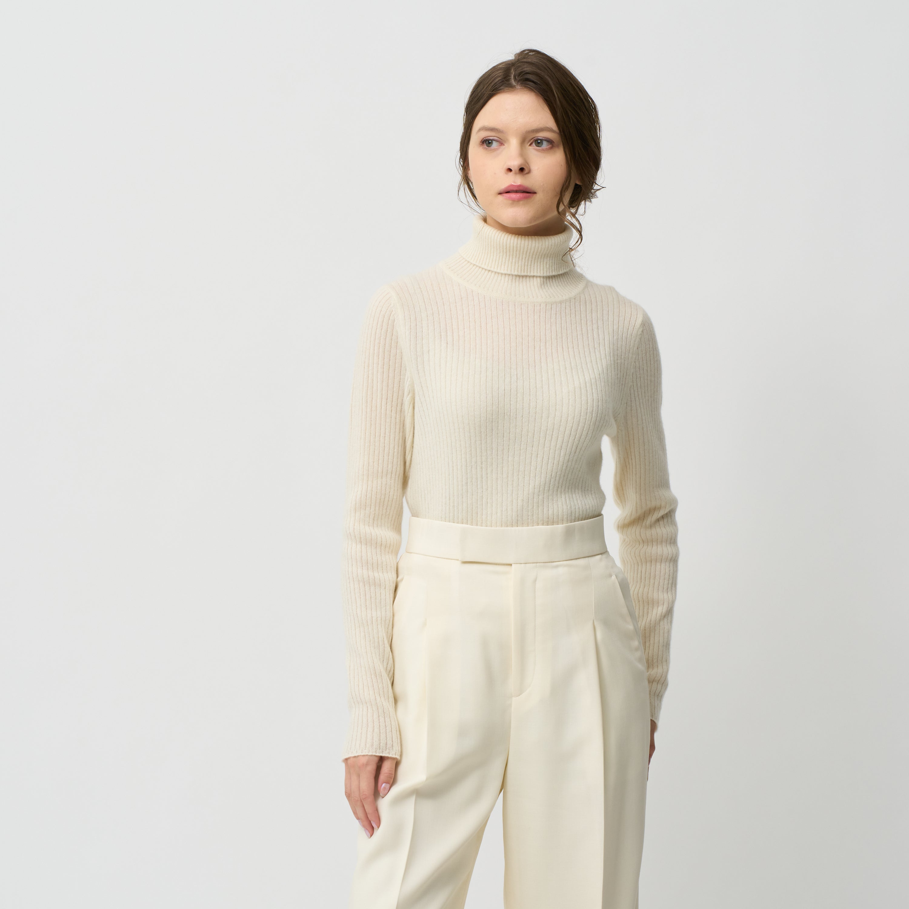 cashmere ribk nit turtle neck(カシミヤリブニットタートルネック)