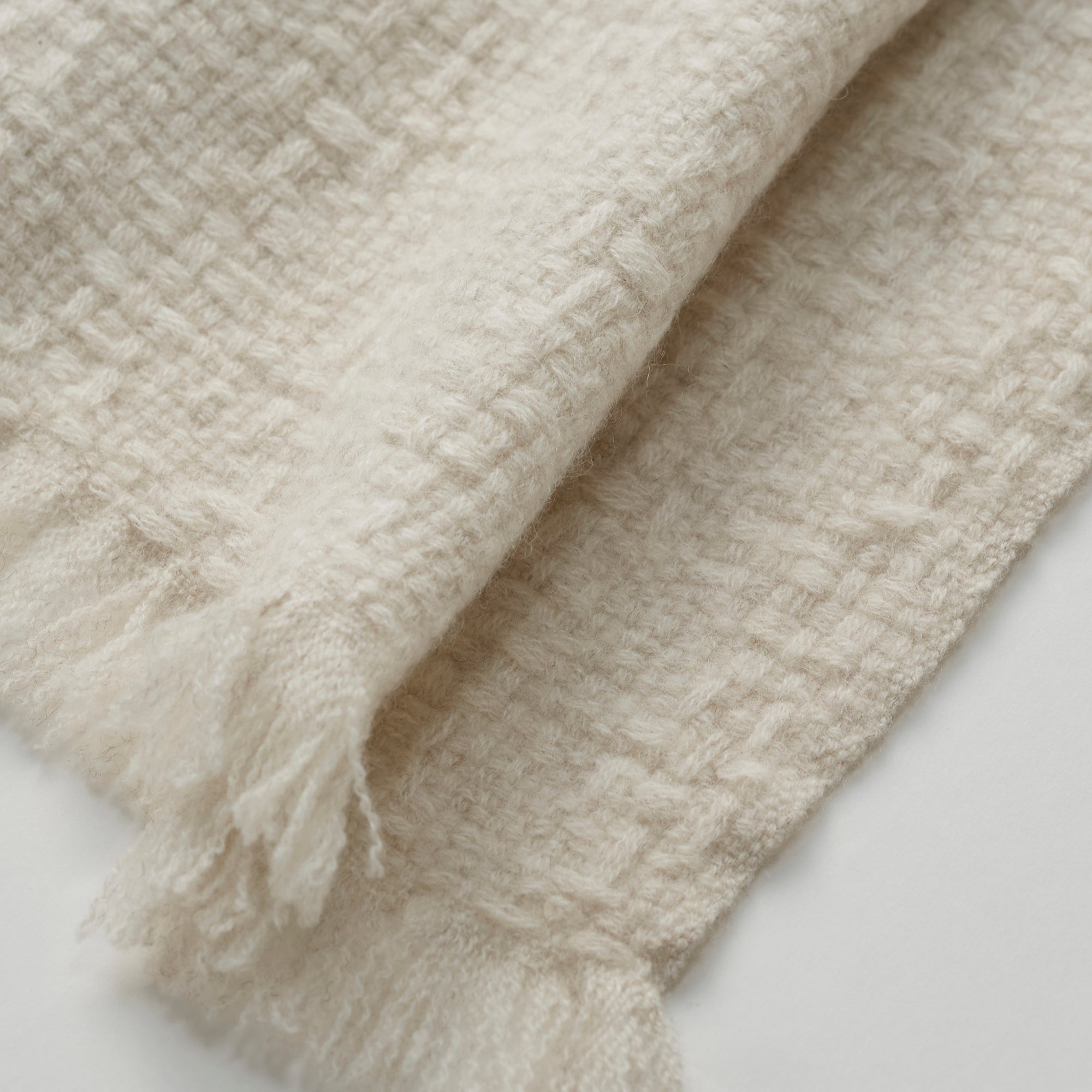basket weave fulled stole(バスケット織り縮絨ストール)