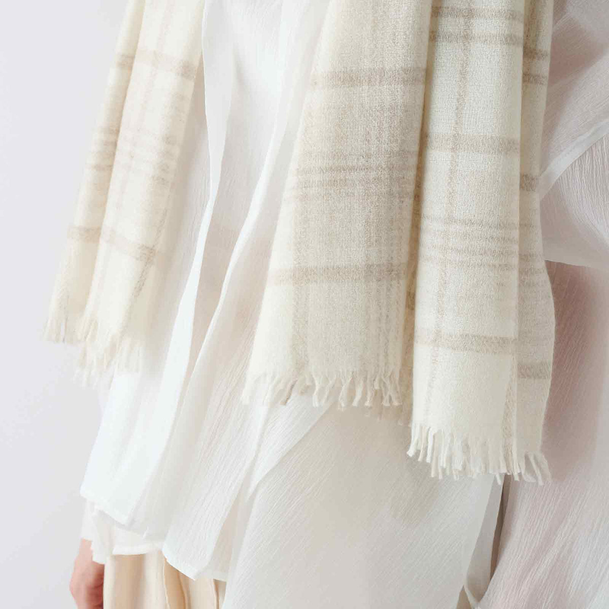 【Coming soon】baby cashmere plaid stole(ベビーカシミヤ チェックストール)