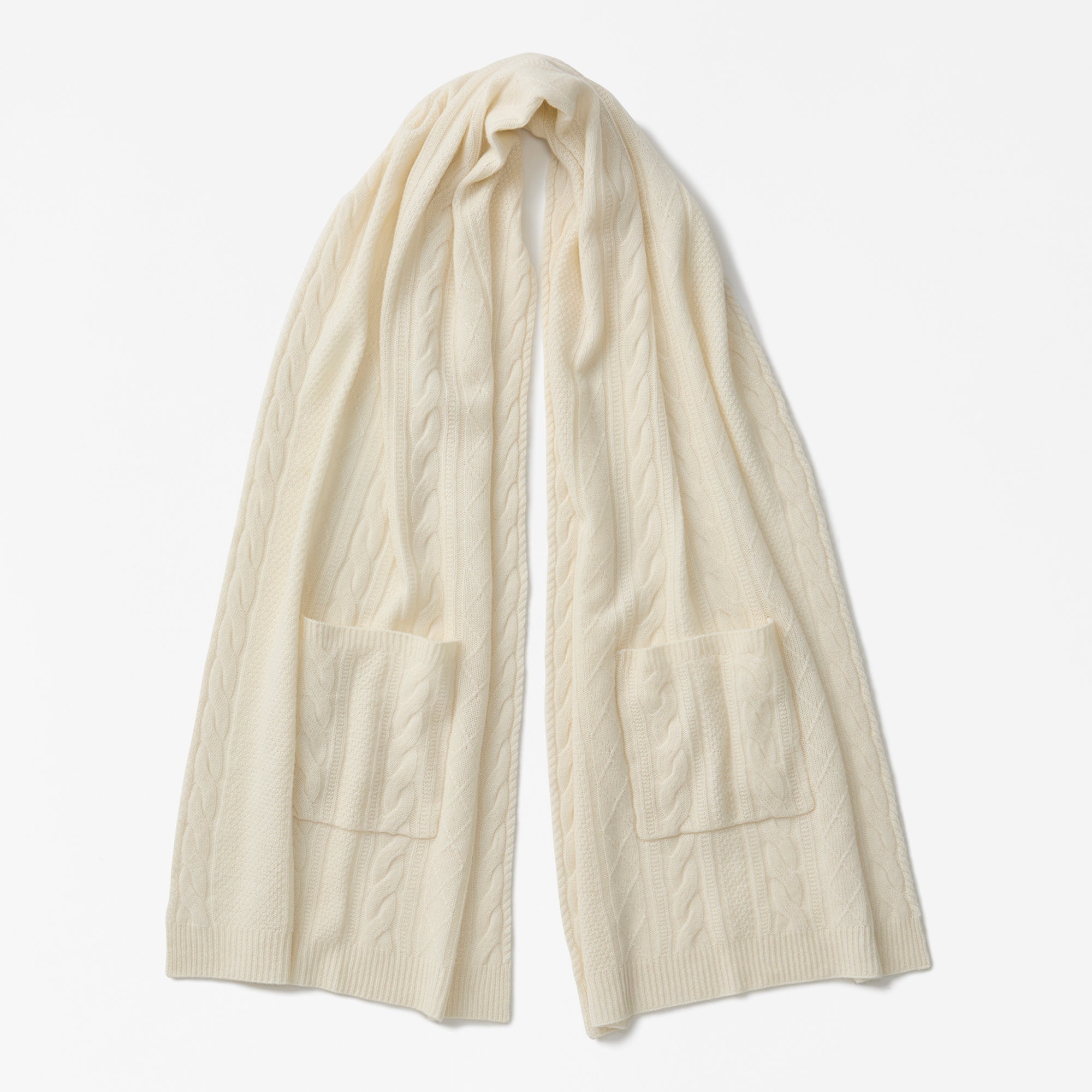 aran knit stole(アラン編みニットストール)