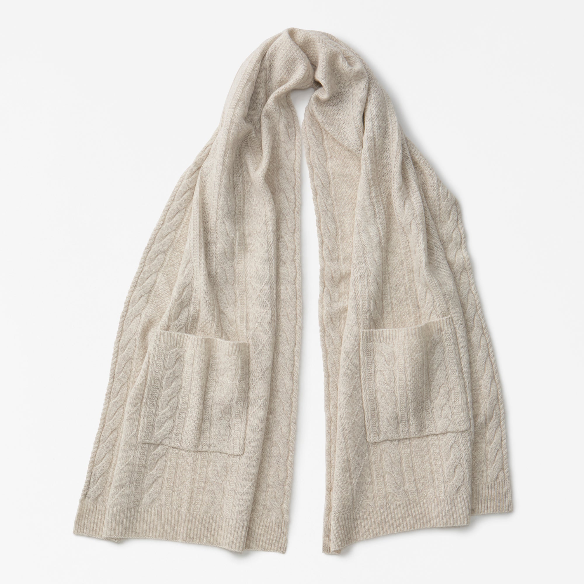 aran knit stole(アラン編みニットストール)