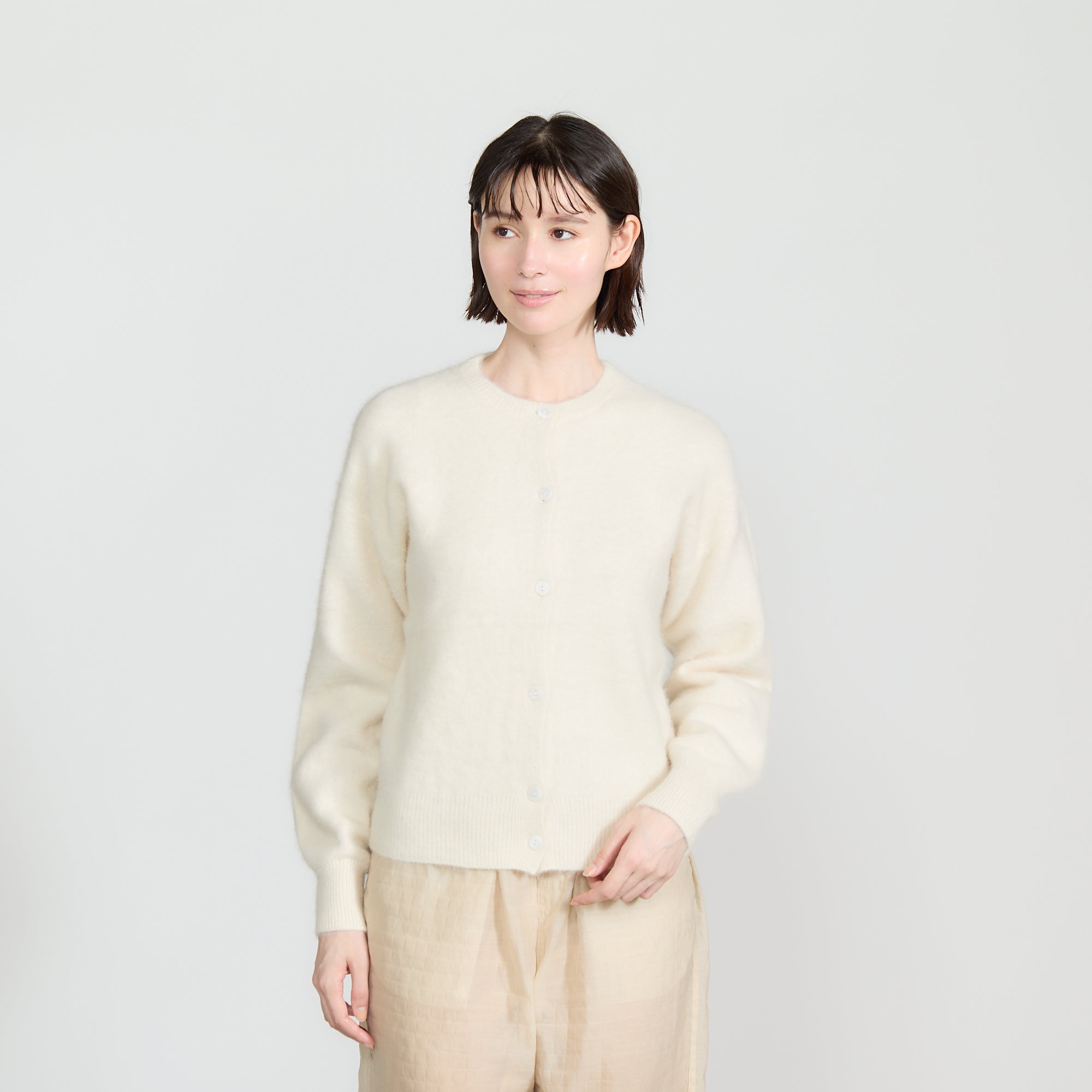 【Coming Soon】fox cashmere crew neck cardigan(フォックスカシミヤ クルーネックカーディガン)