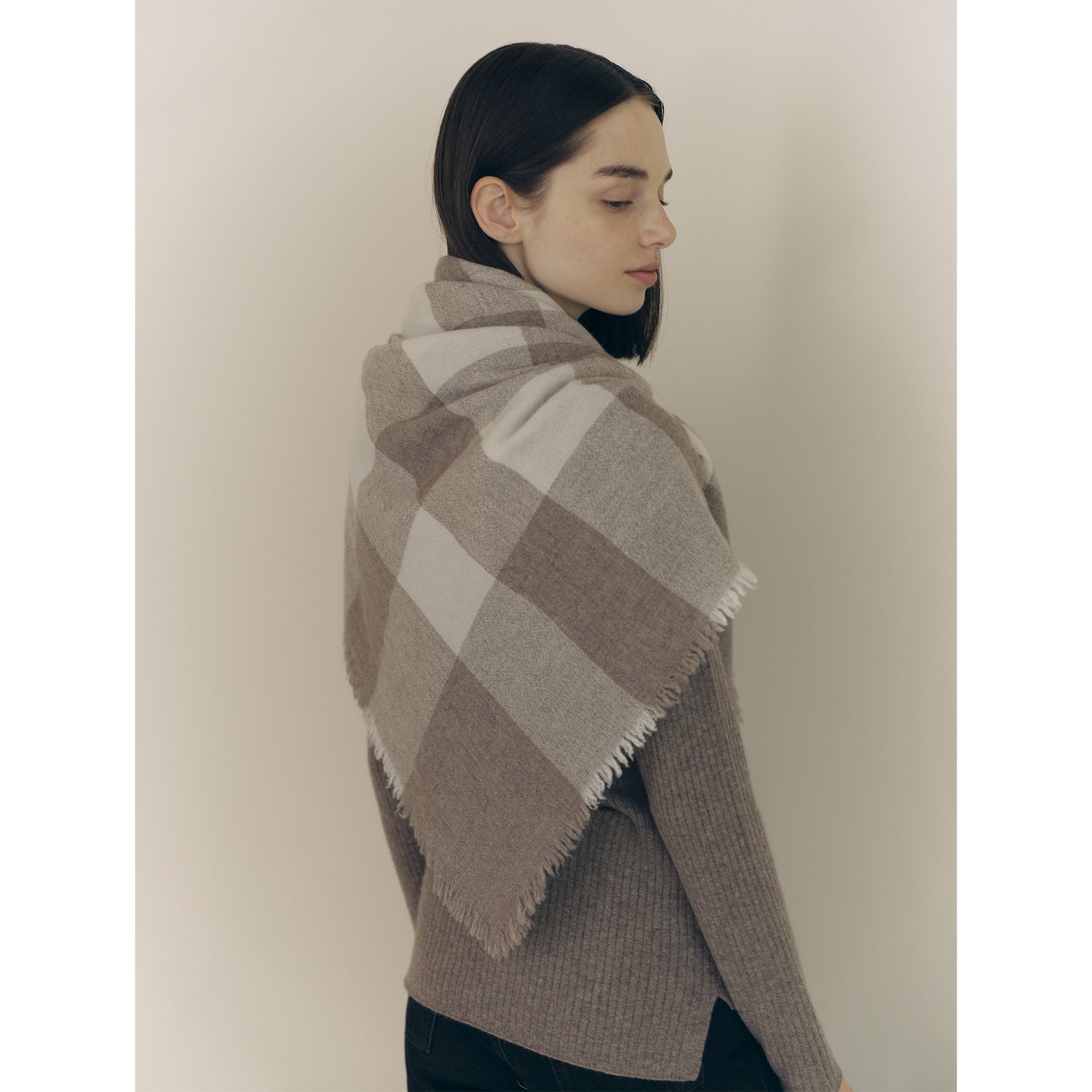 gingham checklarge square stole(ギンガムチェック大判スクエアストール)