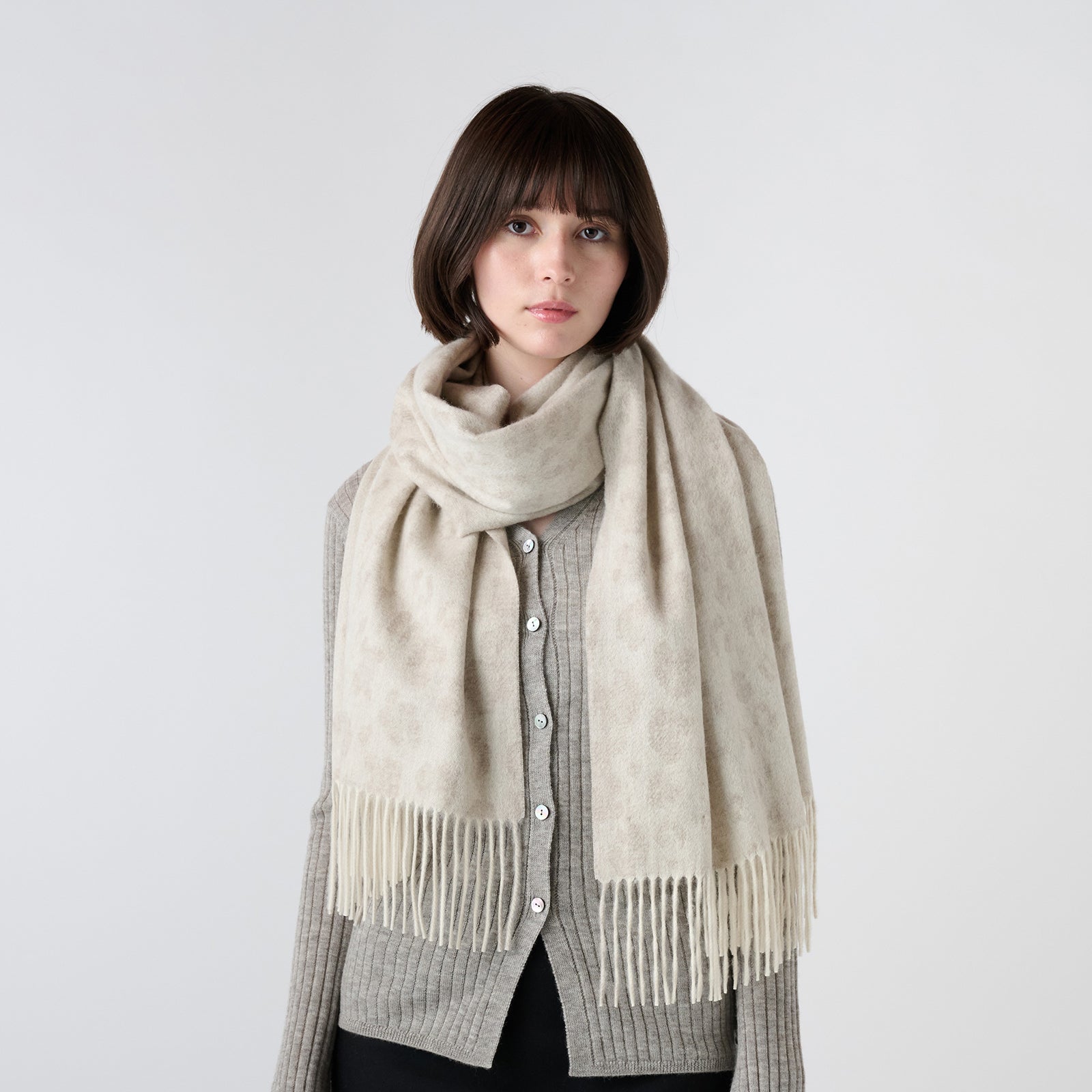 【Coming soon】cashmere jacquard stole(カシミヤ ジャカードストール)