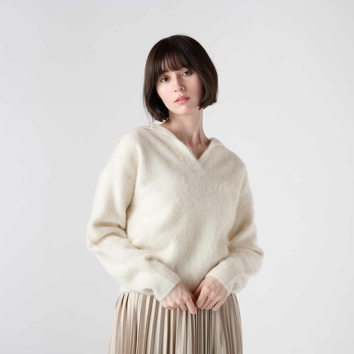 【Coming soon】fox cashmere skipper pullover(フォックスカシミヤ スキッパーニット)