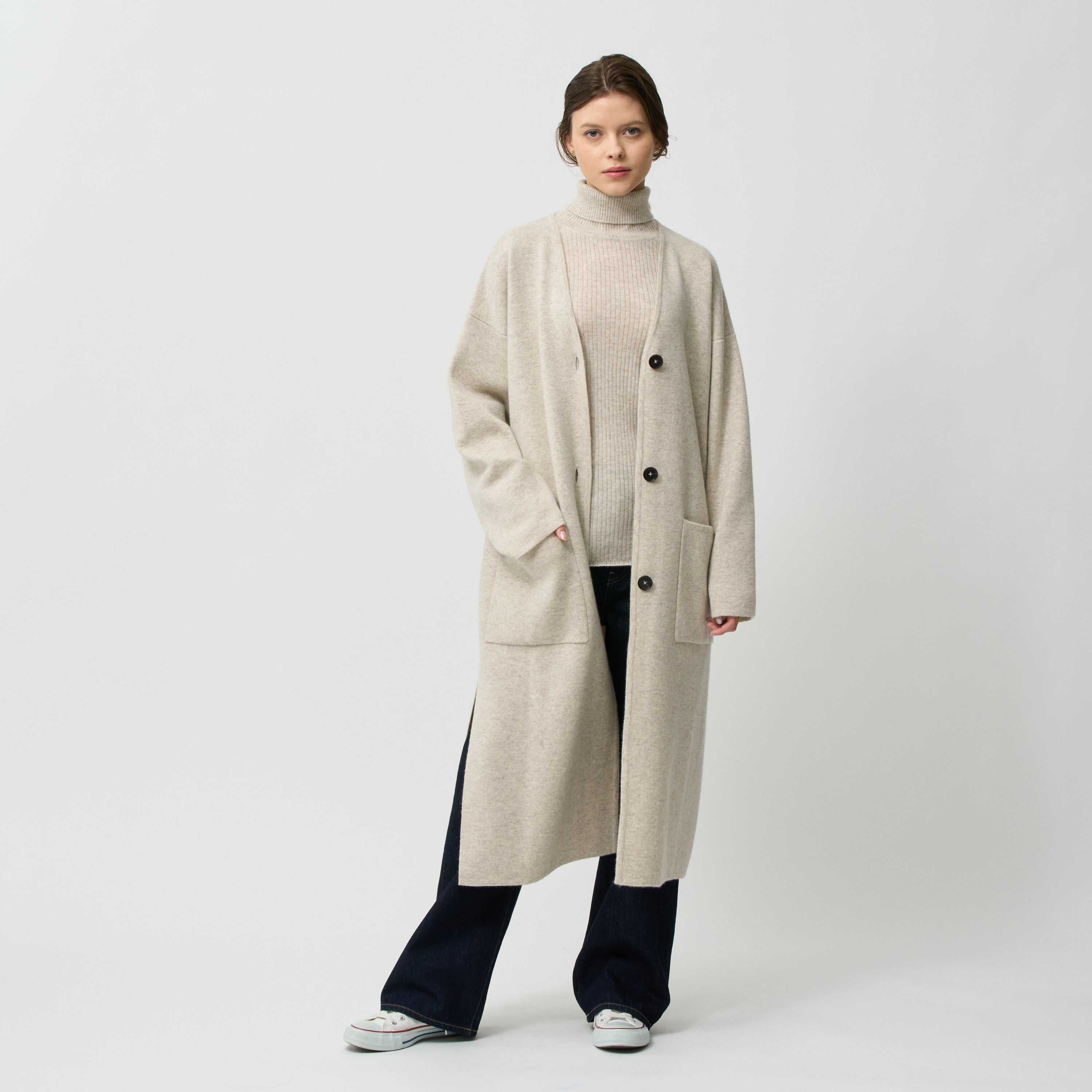 cashmere knit long coat(カシミヤ ニットロングコート)EC限定ギフトバッグ付き