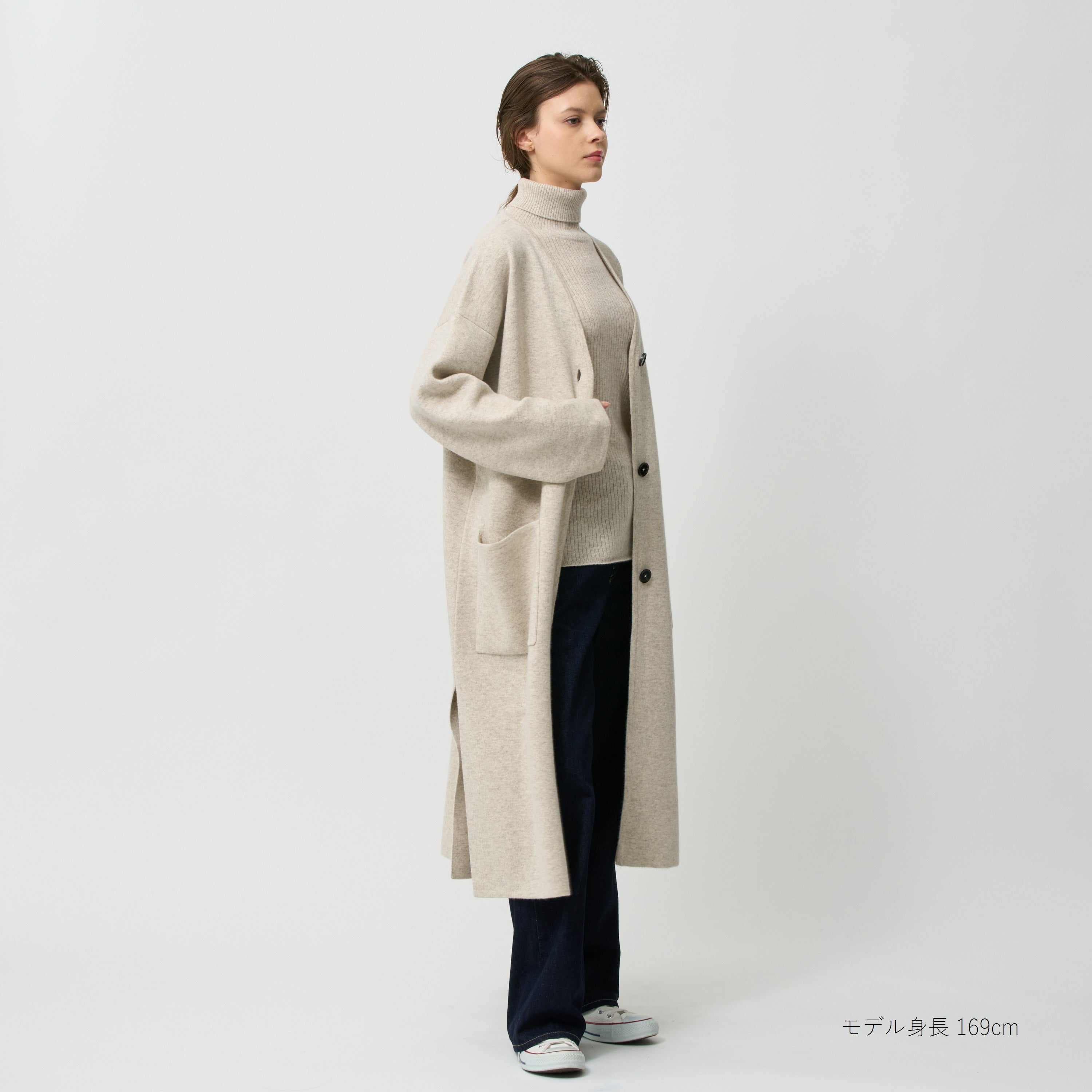 cashmere knit long coat(カシミヤ ニットロングコート)EC限定ギフトバッグ付き