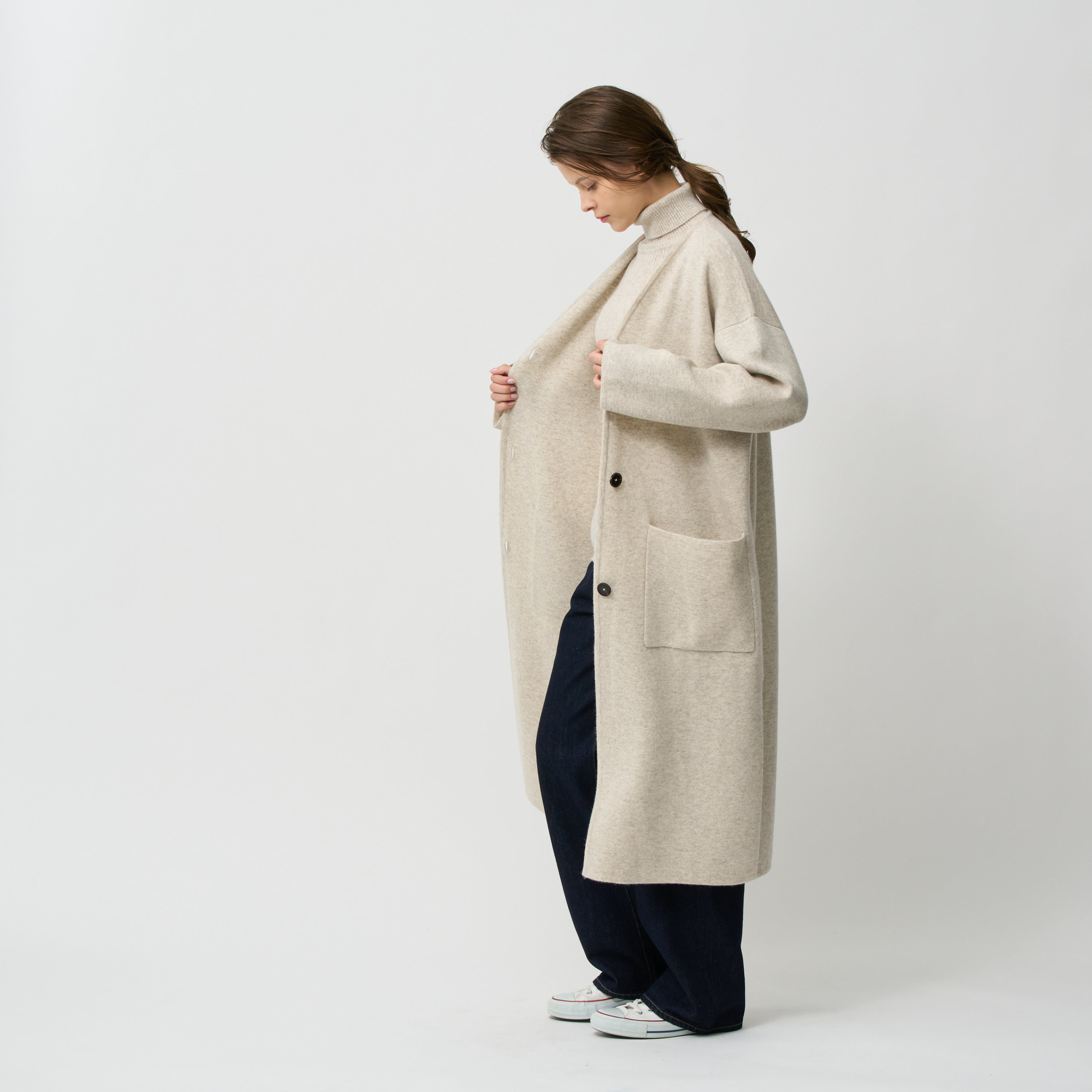 cashmere knit long coat(カシミヤ ニットロングコート)EC限定ギフトバッグ付き