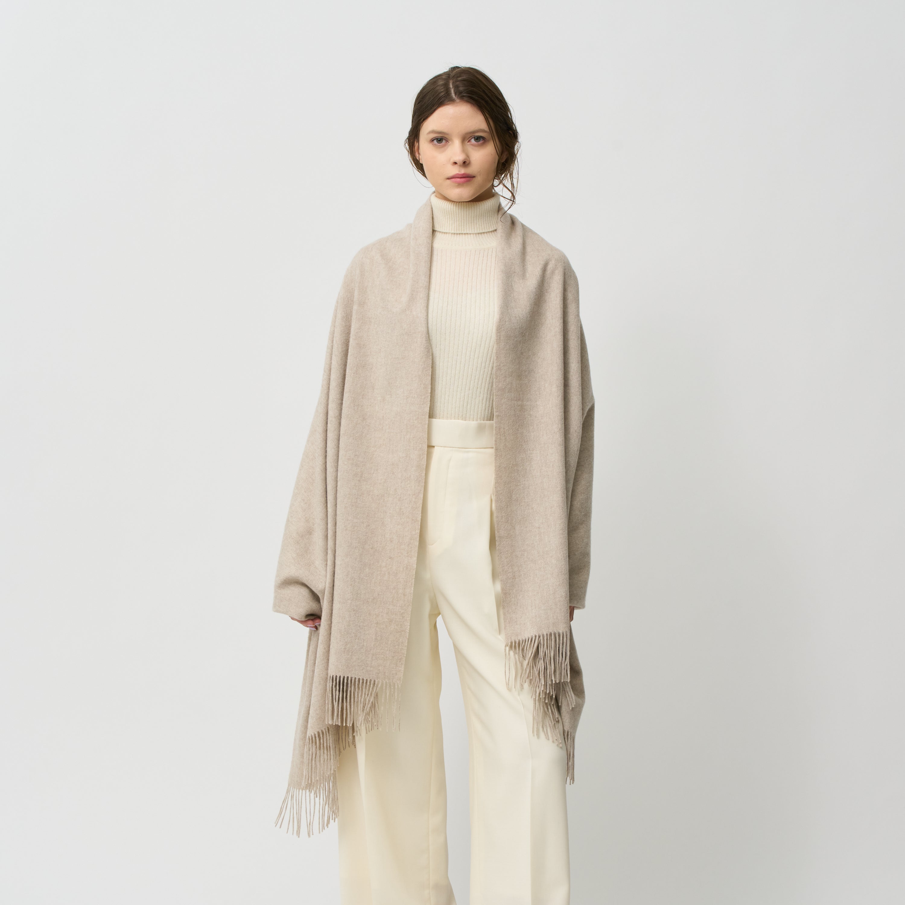 baby cashmere large stole(アザミ起毛ベビーカシミヤ無地大判ストール)