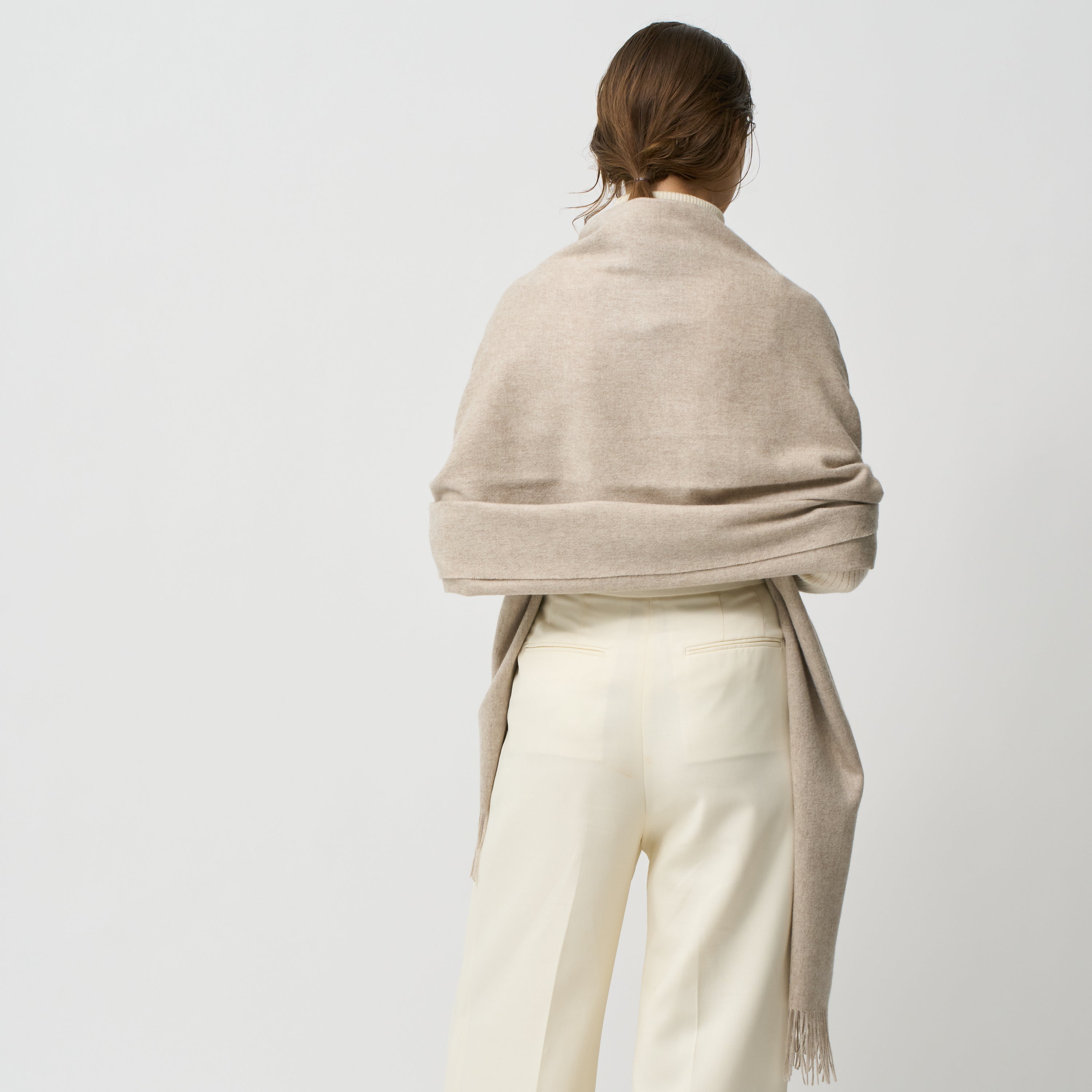 baby cashmere large stole(アザミ起毛ベビーカシミヤ無地大判ストール)