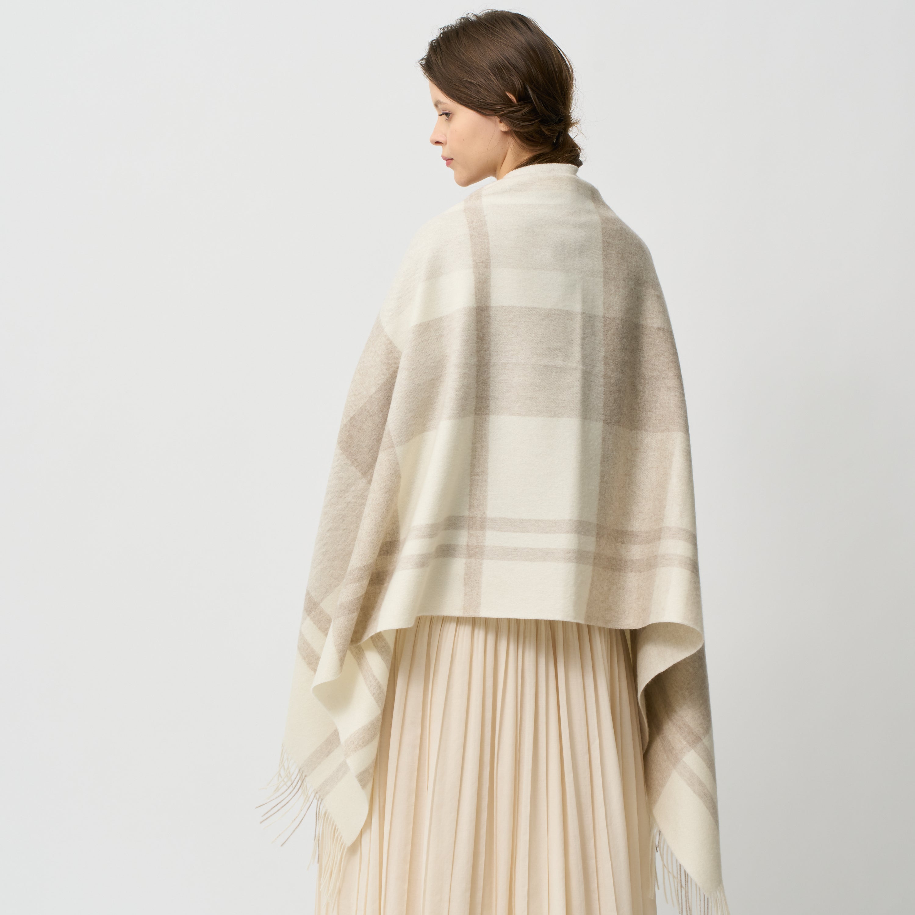 baby cashmere jacquard stole(ベビーカシミヤ紡毛起毛ジャカードストール)