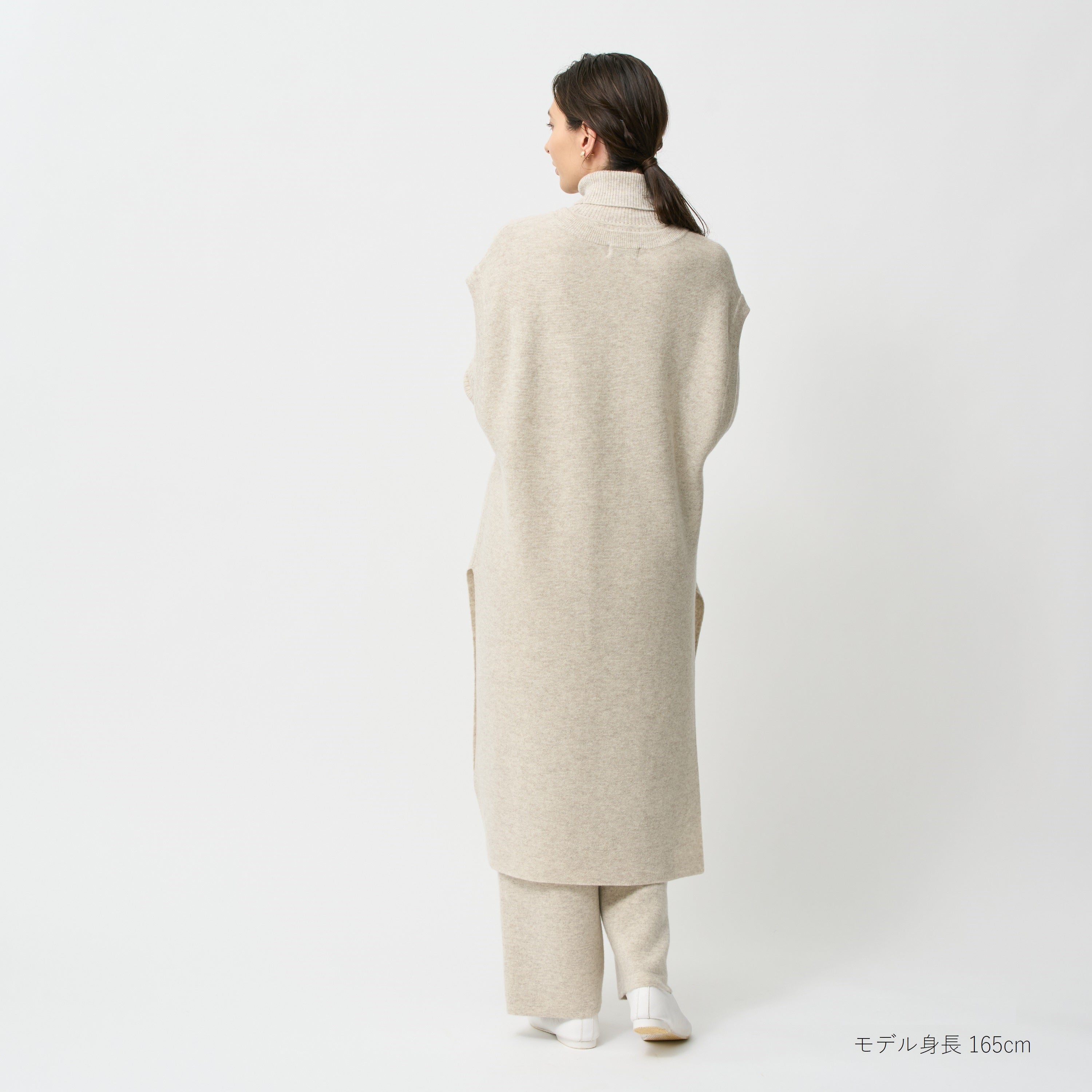cashmere layered tunic dress(カシミヤレイヤードチュニックワンピース)EC限定ギフトバッグ付き