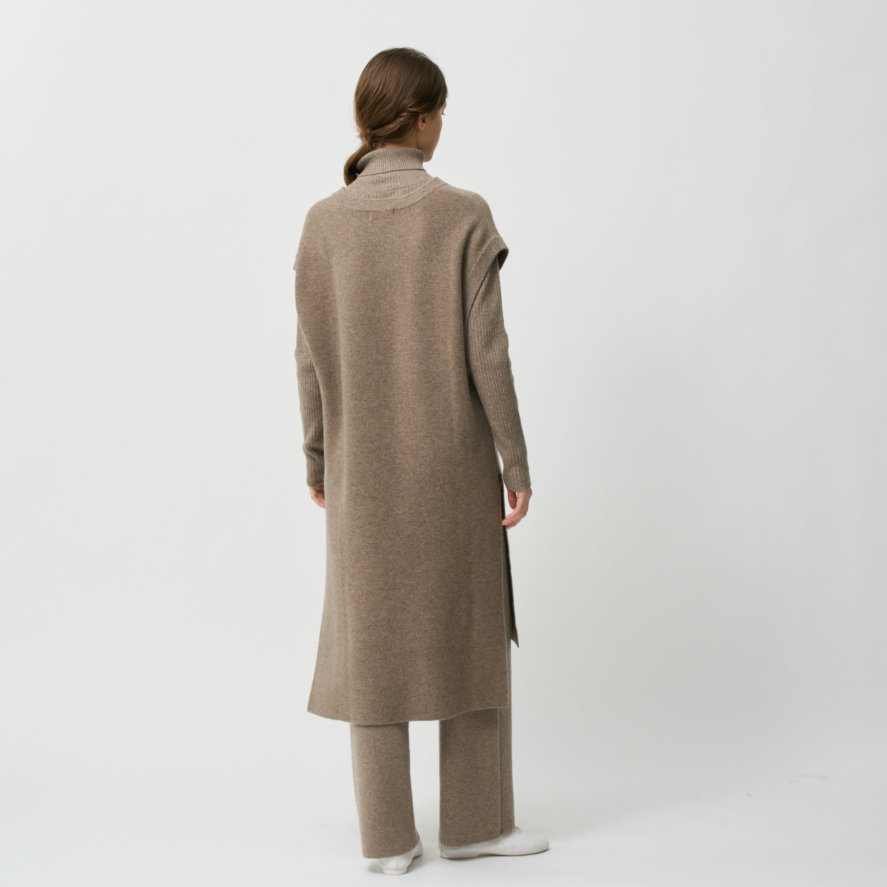 cashmere layered tunic dress(カシミヤレイヤードチュニックワンピース)EC限定ギフトバッグ付き