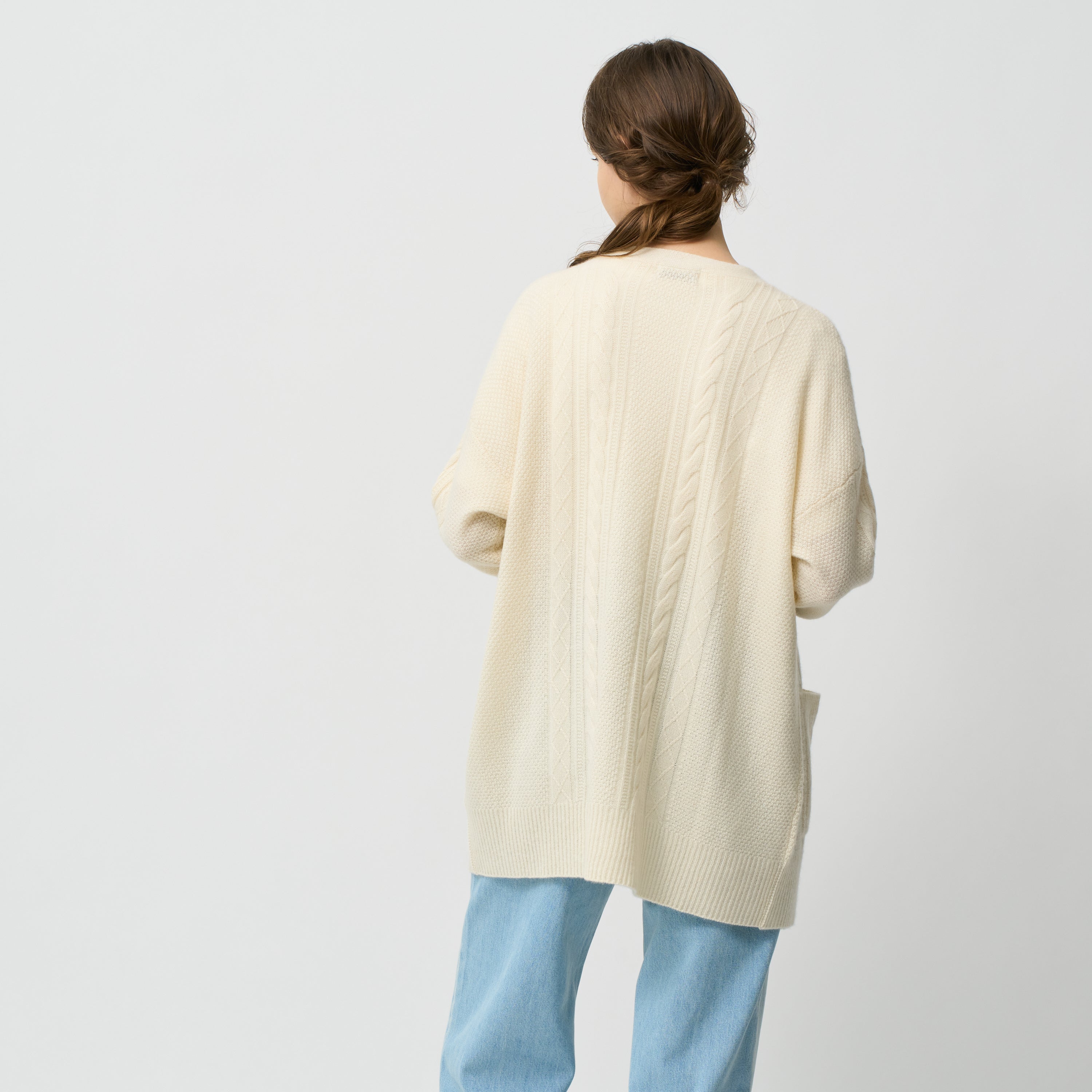 cashmere aran knit cardigan(カシミヤアラン編みニットカーディガン)EC限定ギフトバッグ付き