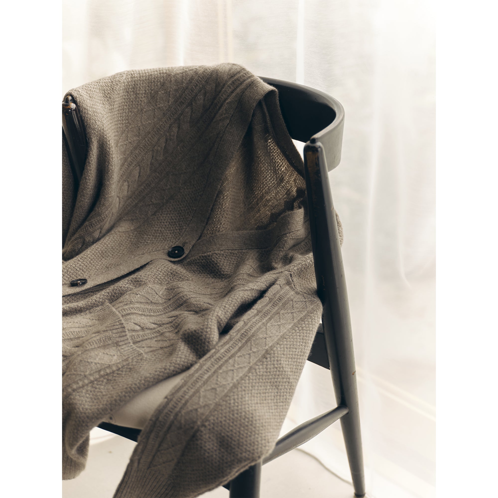 cashmere aran knit cardigan(カシミヤアラン編みニットカーディガン)EC限定ギフトバッグ付き