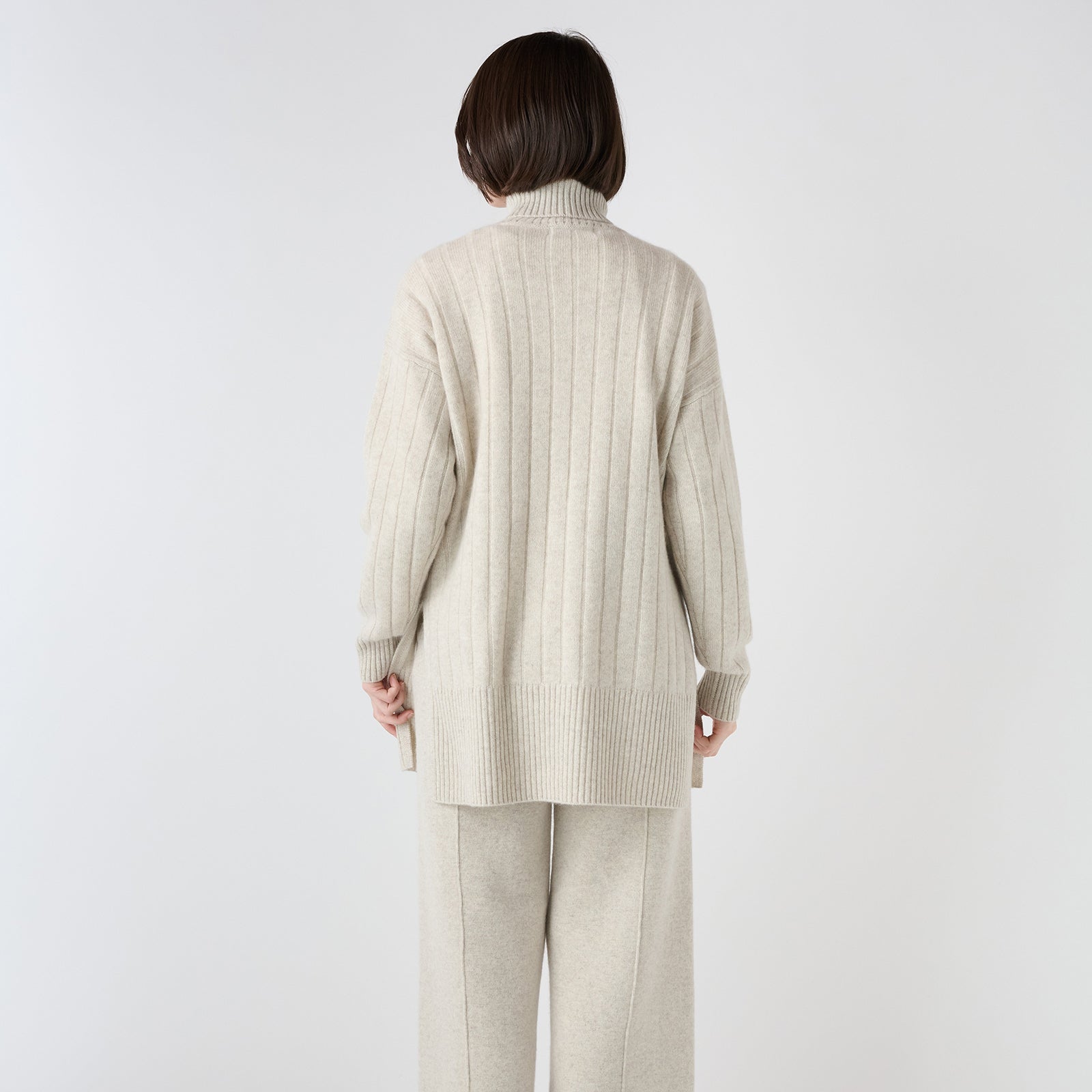 cashmere rib knit turtle neck pullover(カシミヤ リブニットタートルネックニット)