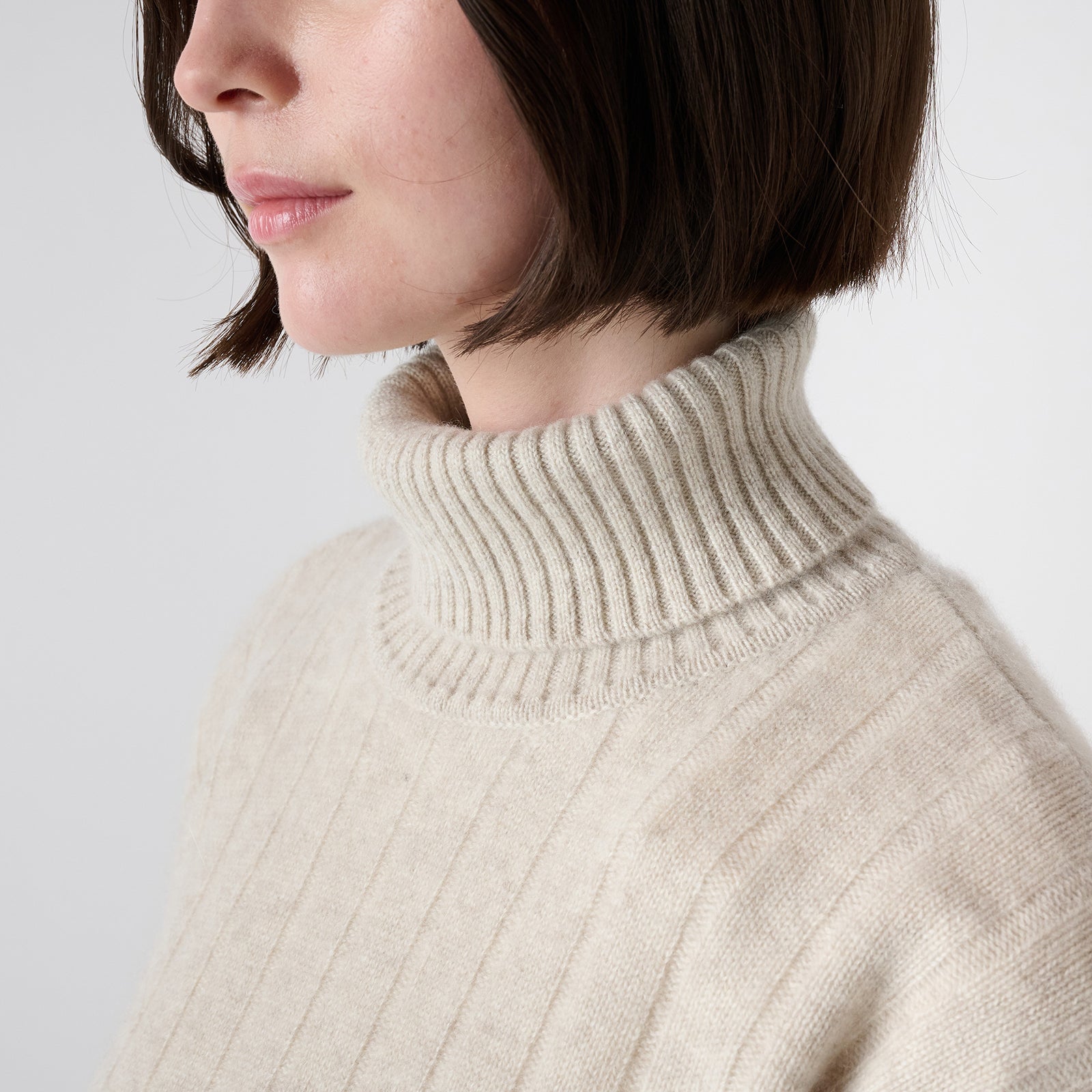 cashmere rib knit turtle neck pullover(カシミヤ リブニットタートルネックニット)