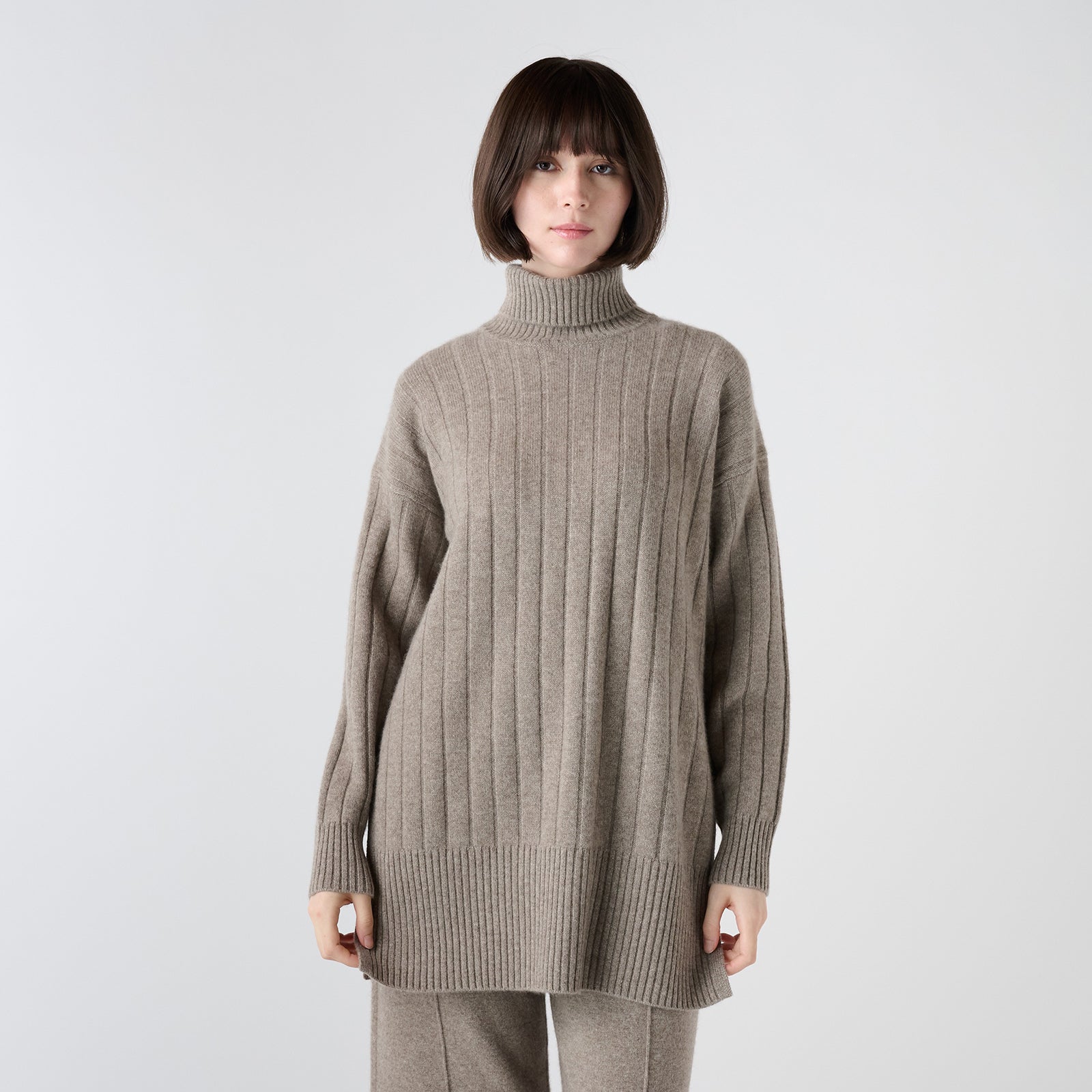 cashmere rib knit turtle neck pullover(カシミヤ リブニットタートルネックニット)