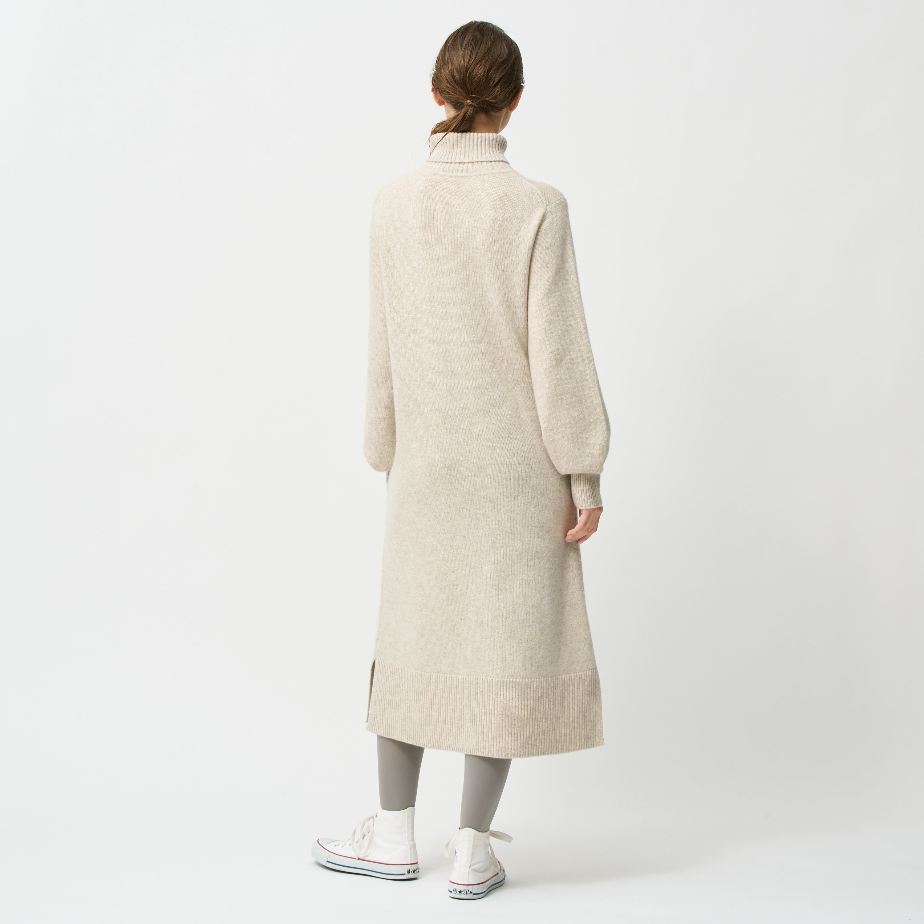 cashmere turtle neck knit dress(カシミヤタートルネックニットワンピース)EC限定ギフトバッグ付き