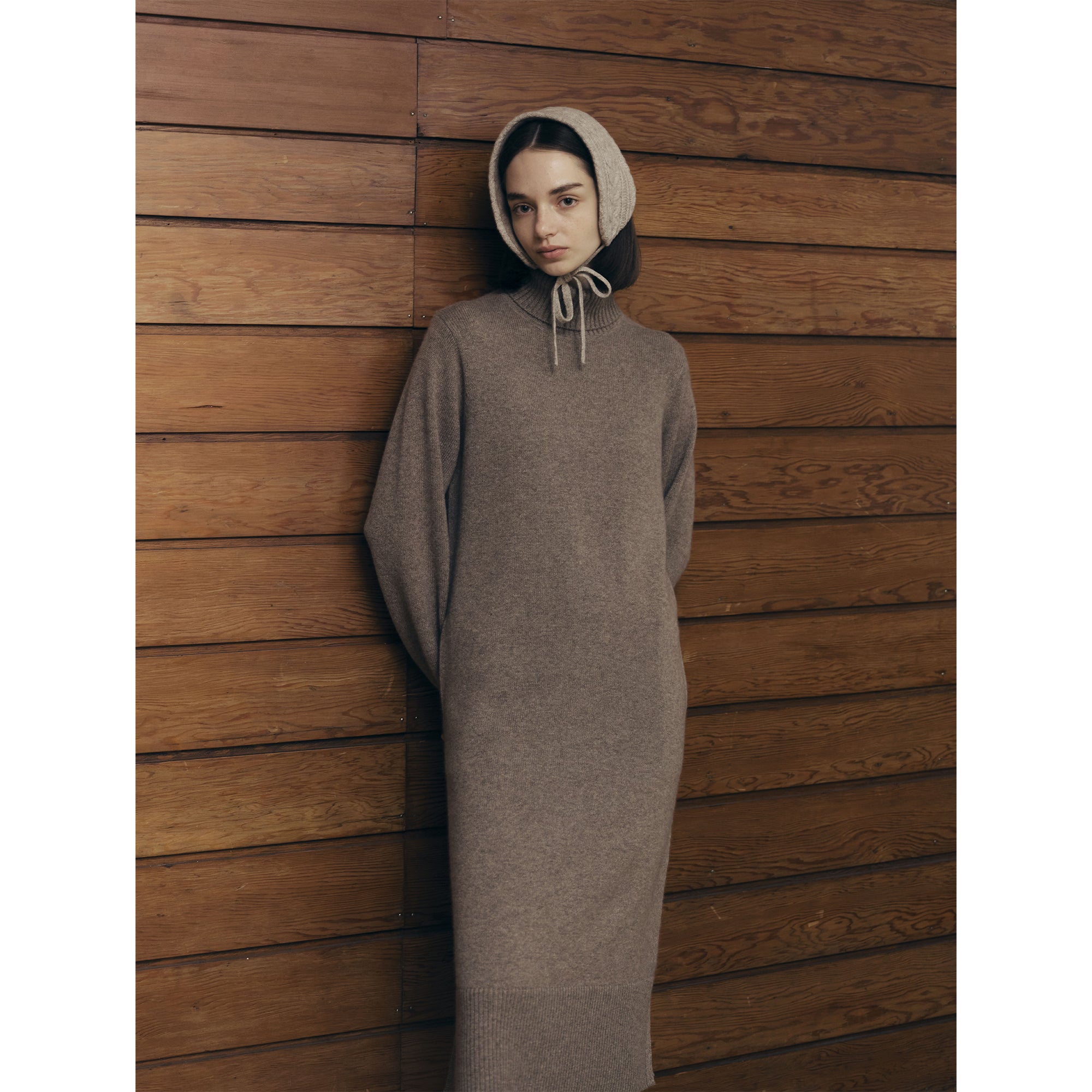 cashmere turtle neck knit dress(カシミヤタートルネックニットワンピース)EC限定ギフトバッグ付き