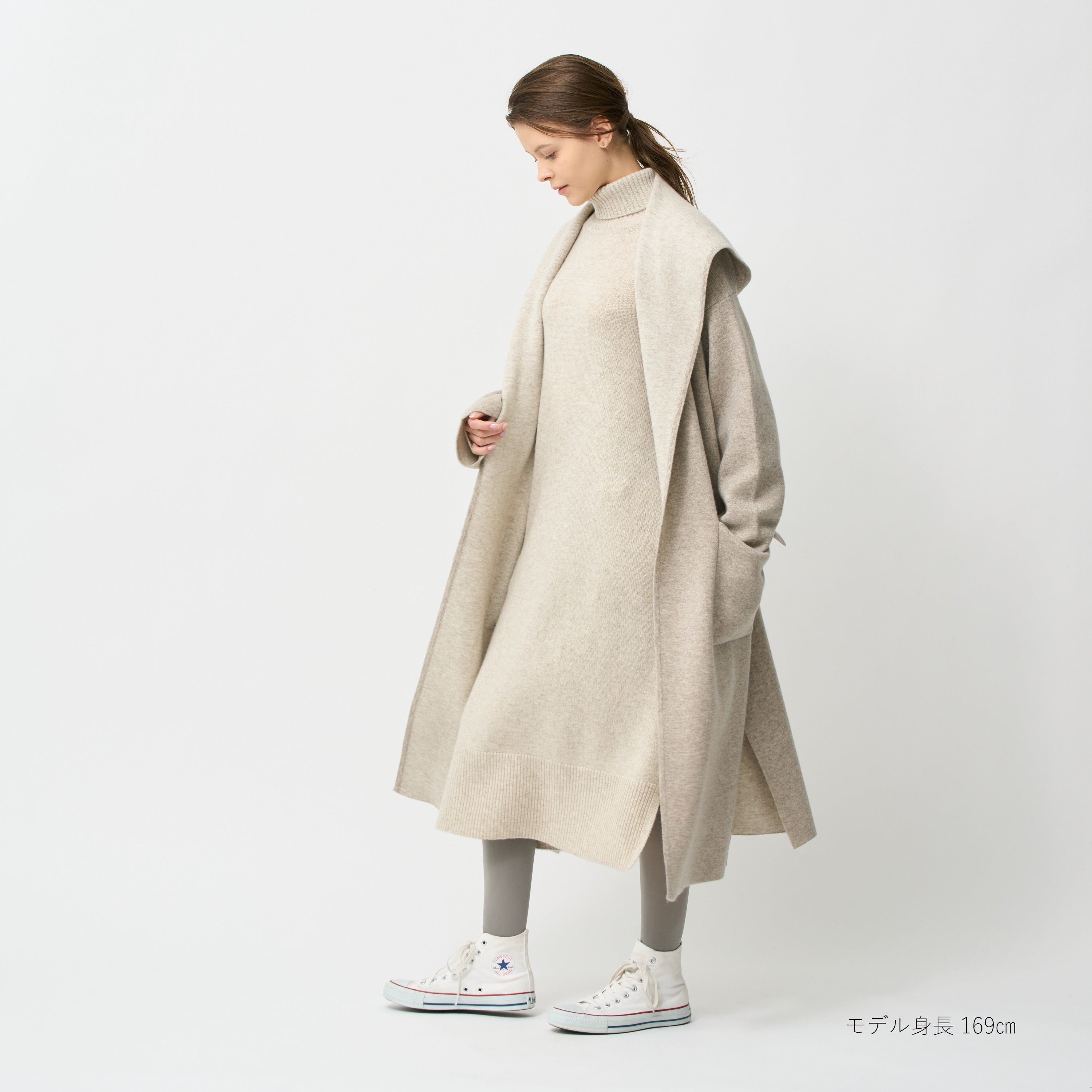 cashmere double face hooded coat(カシミヤダブルフェイスフード付きコート)EC限定ギフトバッグ付き