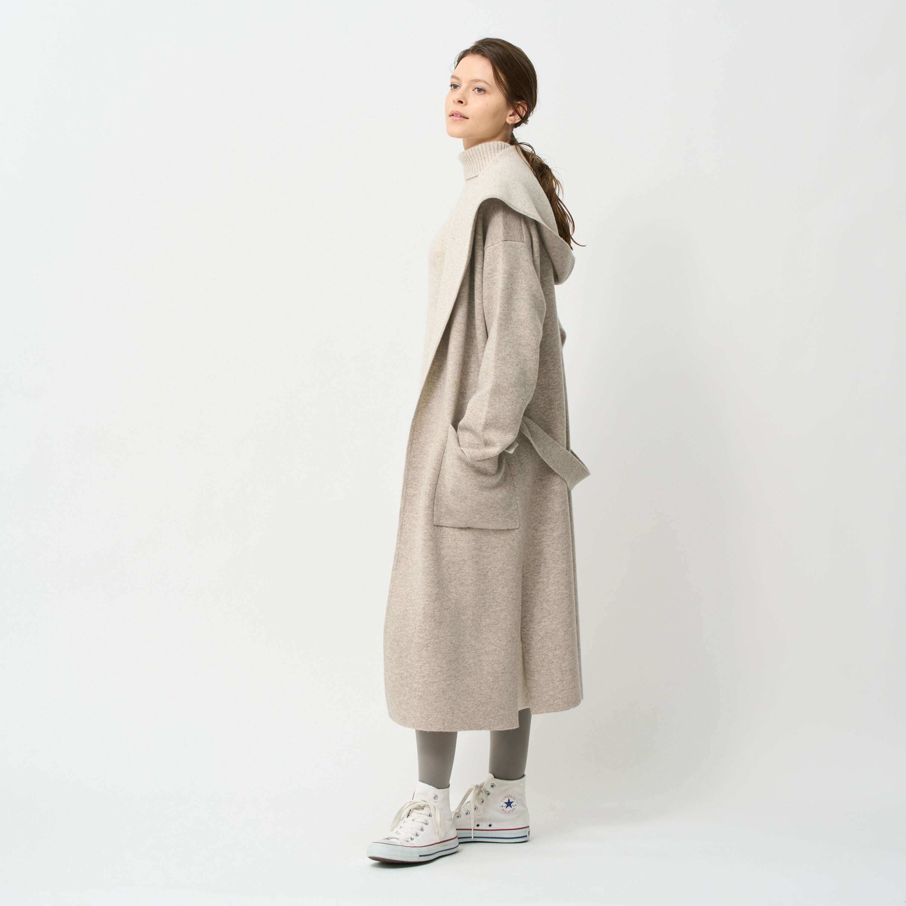 cashmere double face hooded coat(カシミヤダブルフェイスフード付きコート)EC限定ギフトバッグ付き