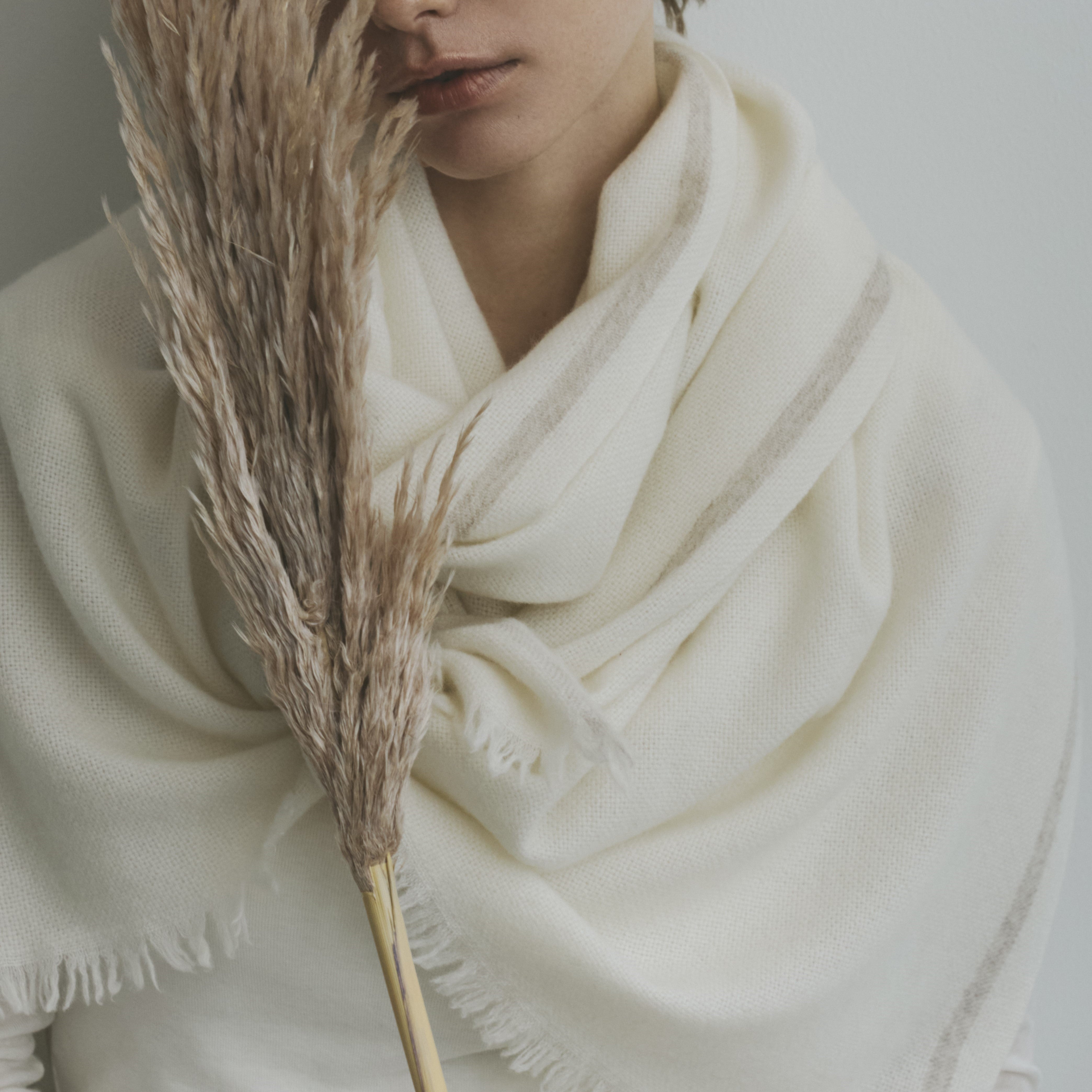 baby cashmere basket weave stole(ベビーカシミヤ バスケット織ストール)