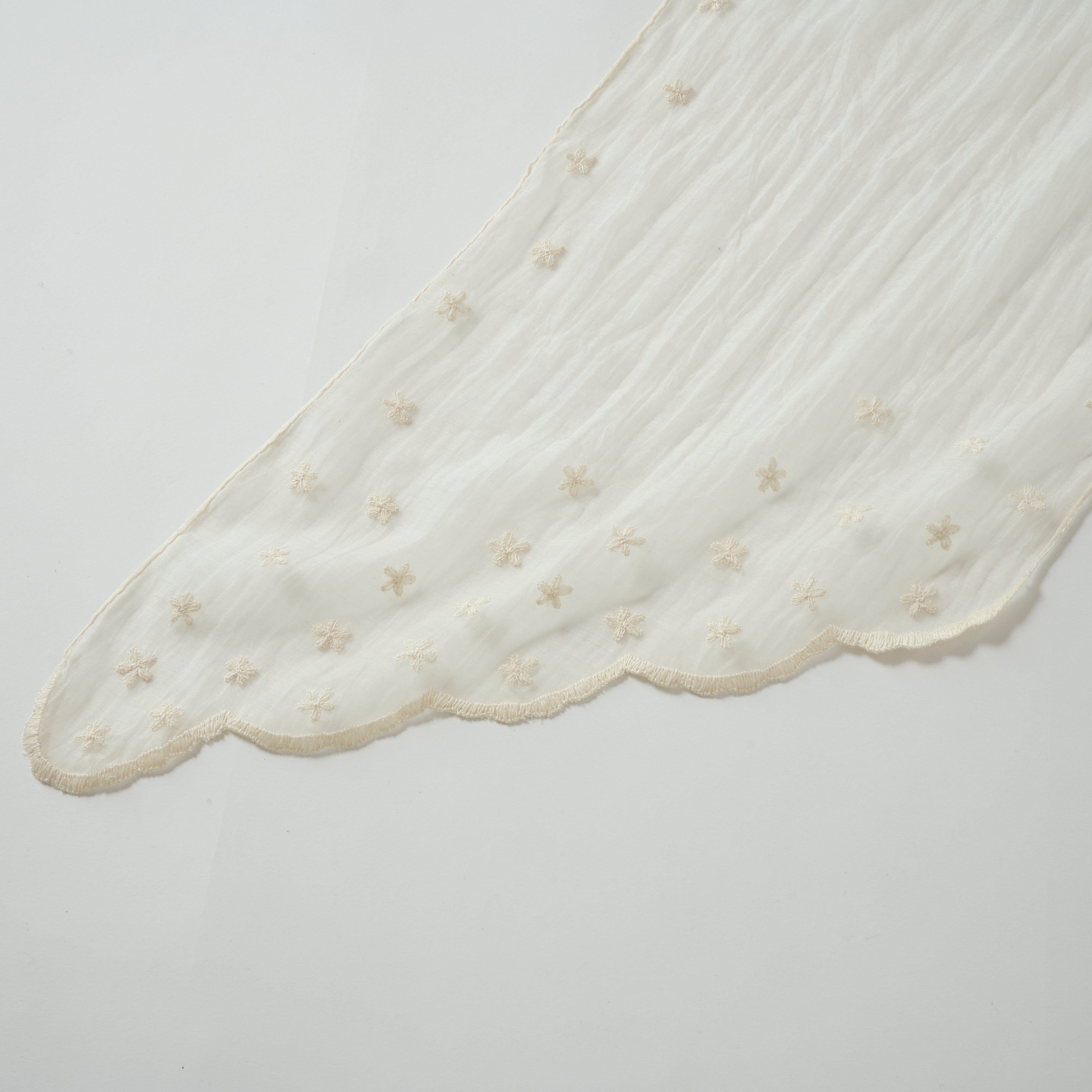 indian scallop embroidery petite stole(インド刺繍 剣先プチストール)